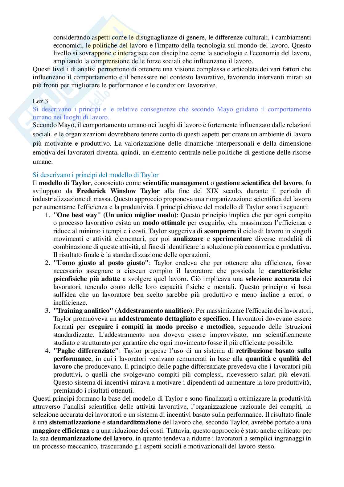 Domande aperte di Psicologia del lavoro Pag. 2