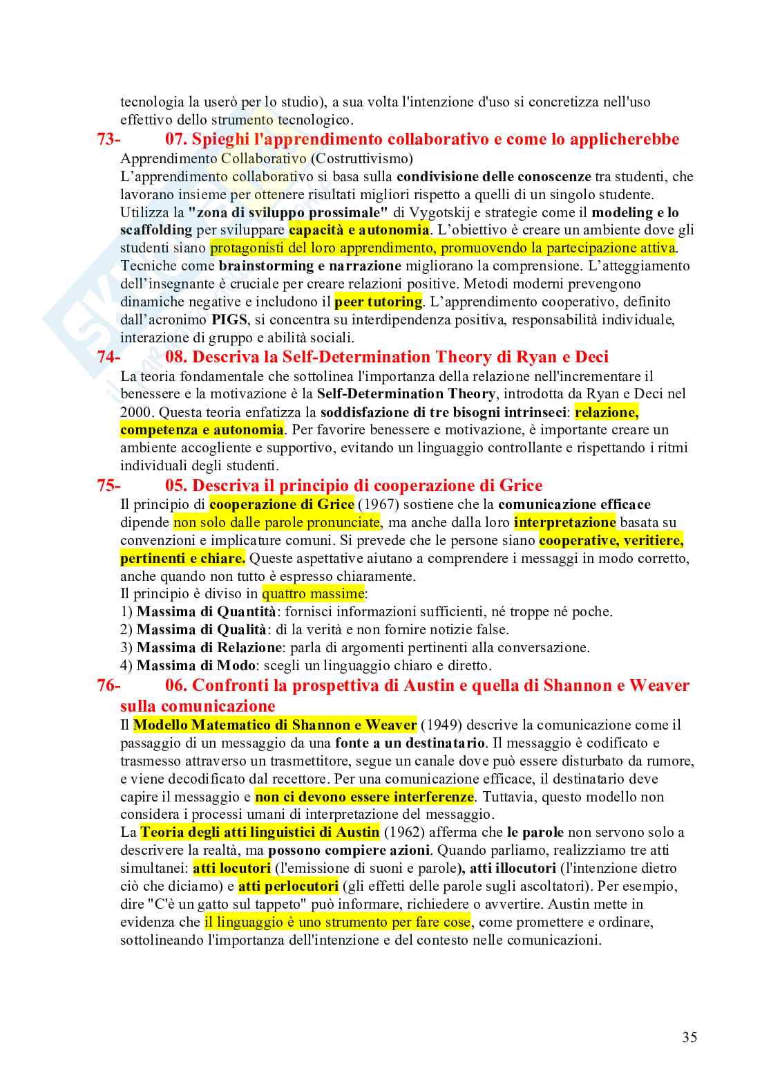 Paniere Psicologia dell'apprendimento - Risposte aperte - aggiornato (2026) Pag. 36