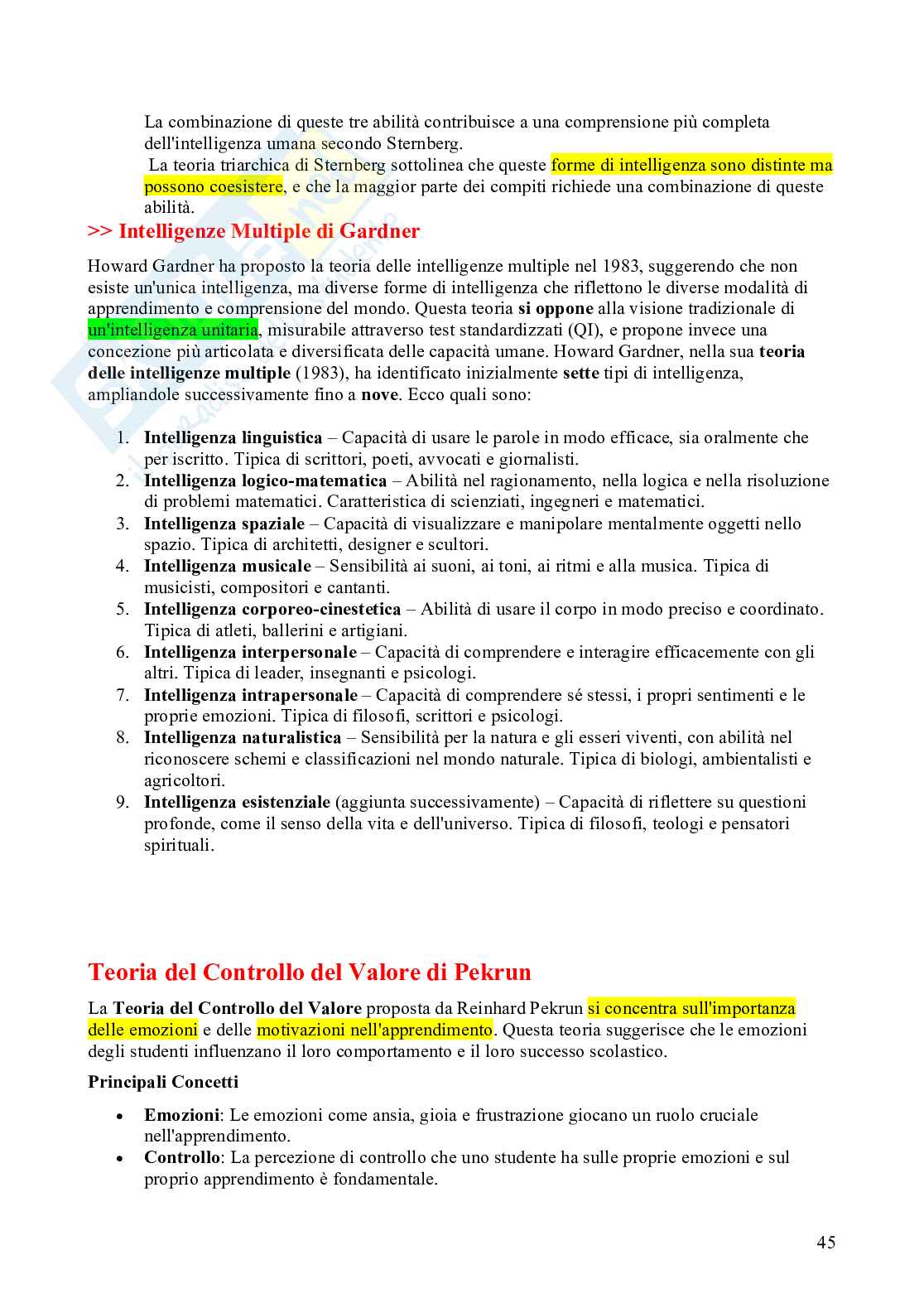 Paniere Psicologia dell'apprendimento - Risposte aperte - aggiornato (2026) Pag. 46