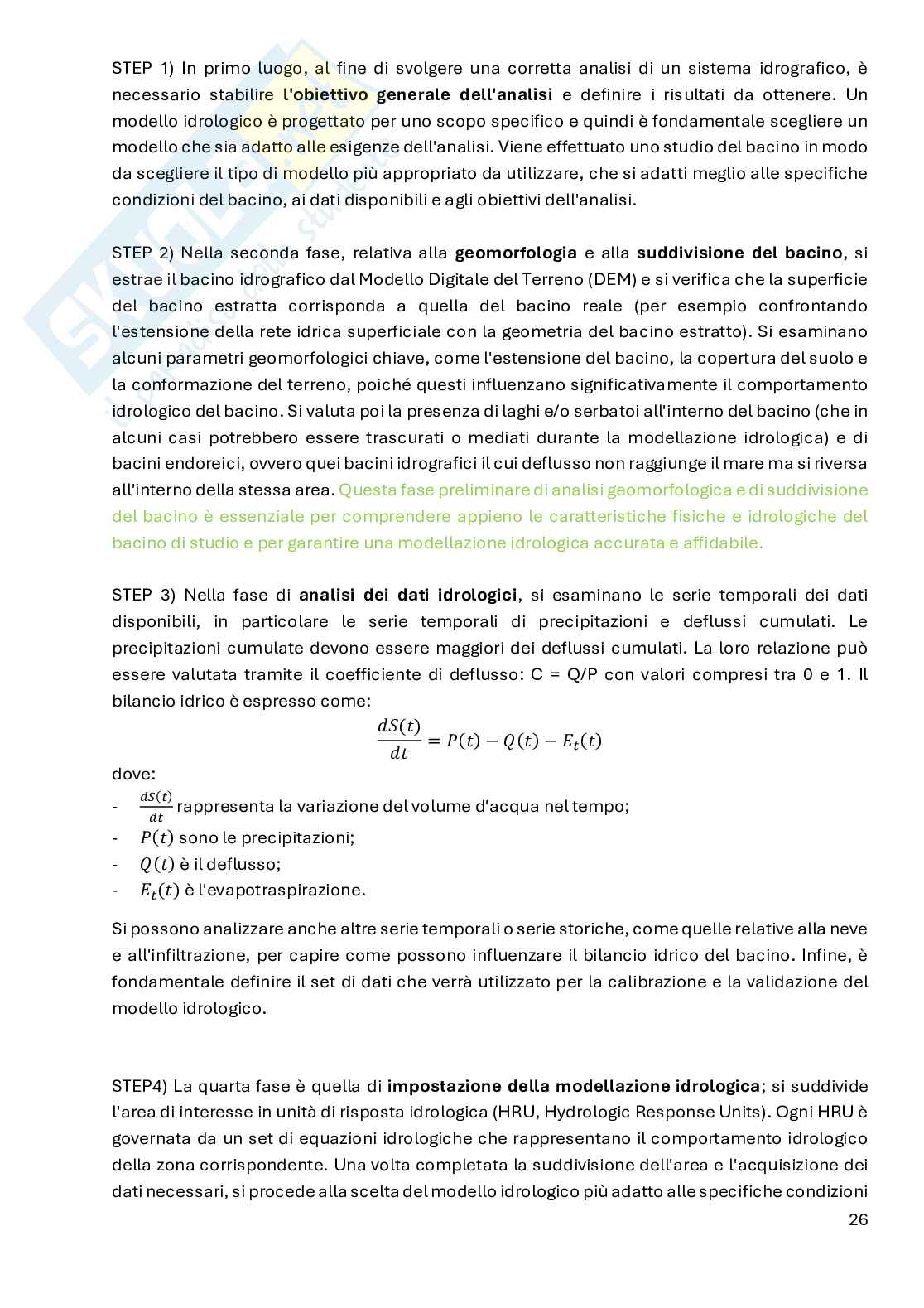 Risposte domande esame scritto Modellazione idrologica Pag. 26