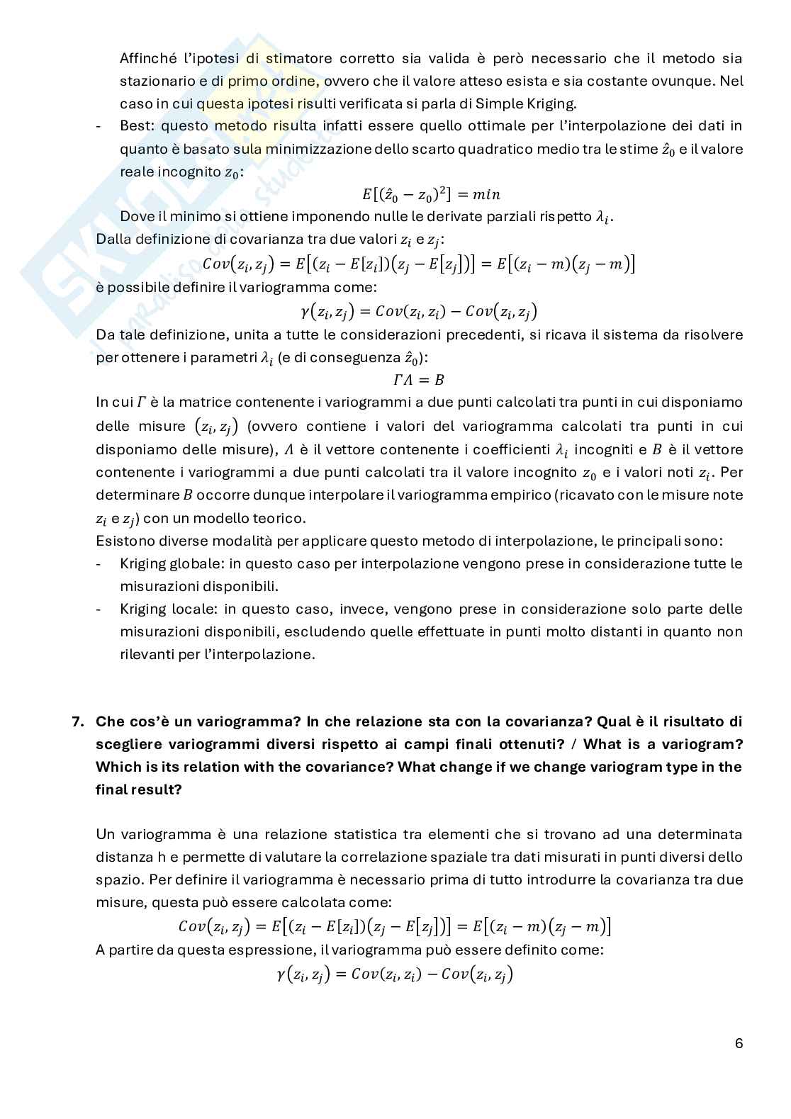 Risposte domande esame scritto Modellazione idrologica Pag. 6