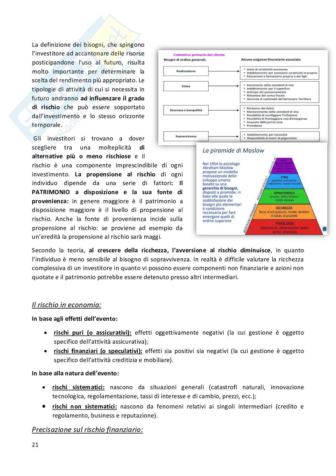 Appunti Economia degli intermediati finanziari Pag. 21