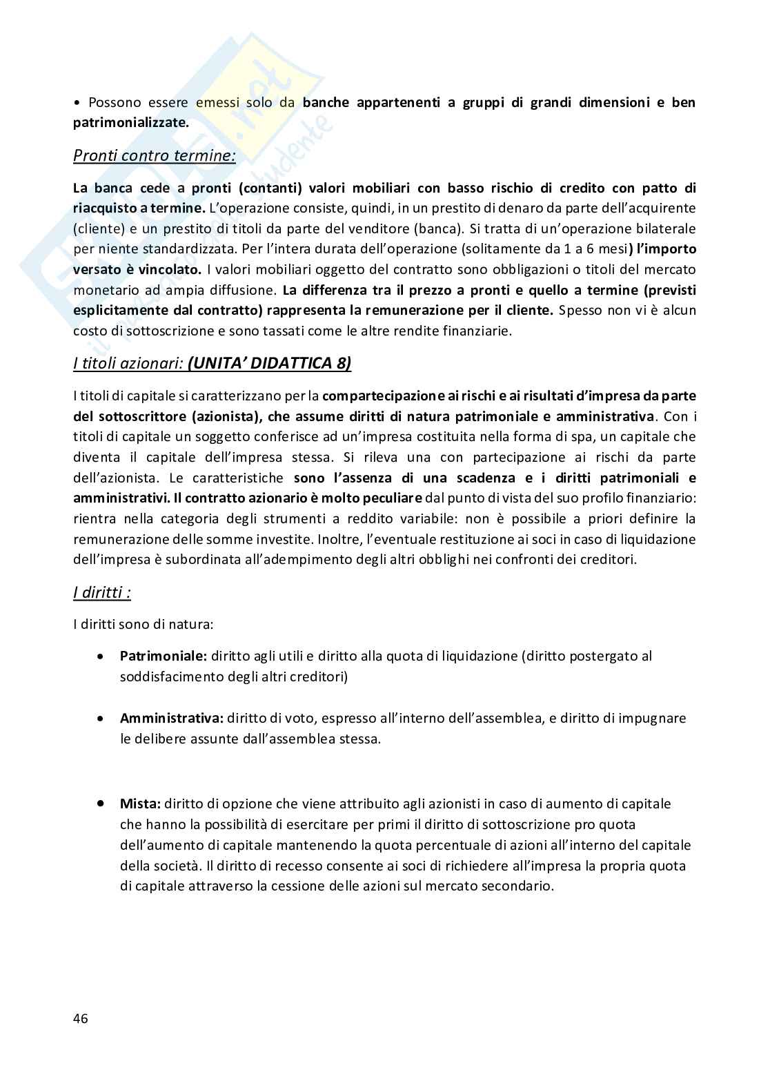Appunti Economia degli intermediati finanziari Pag. 46