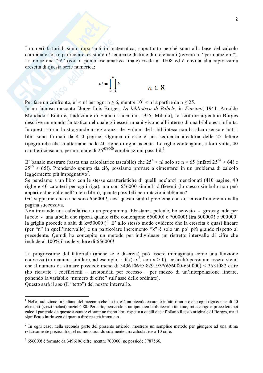 Strani calcoli ispirati da un racconto di Borges Pag. 2