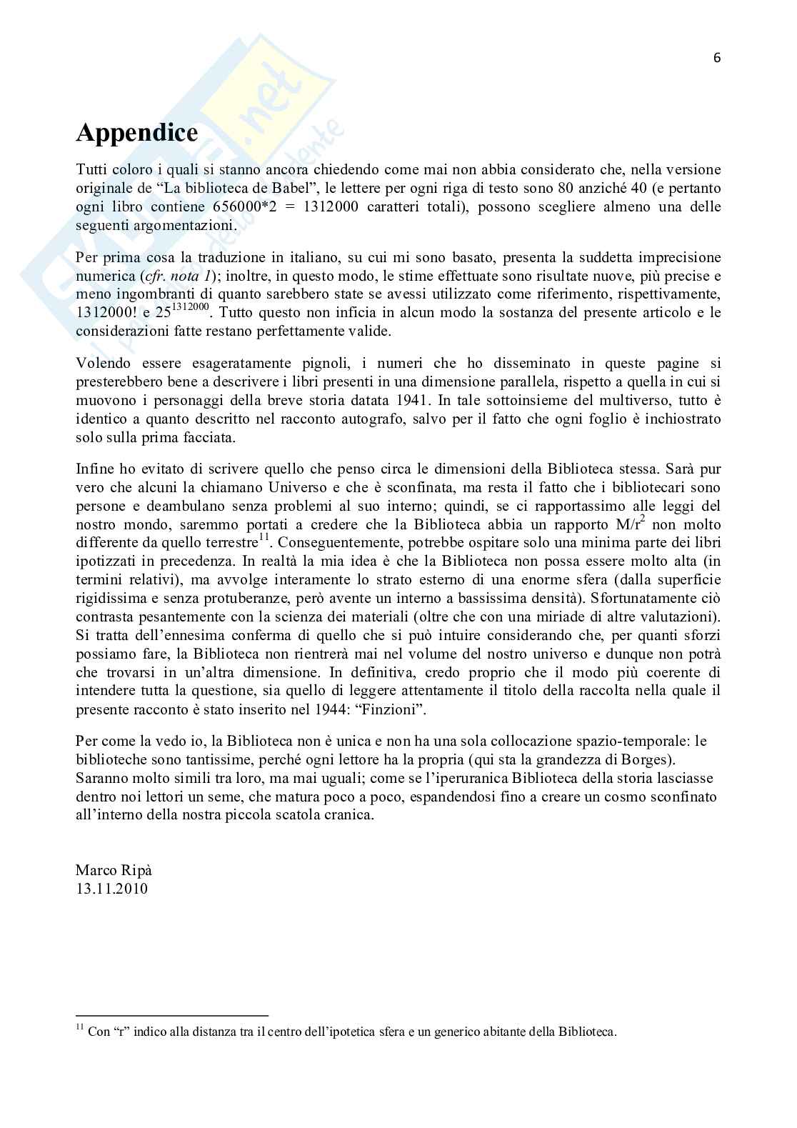 Strani calcoli ispirati da un racconto di Borges Pag. 6