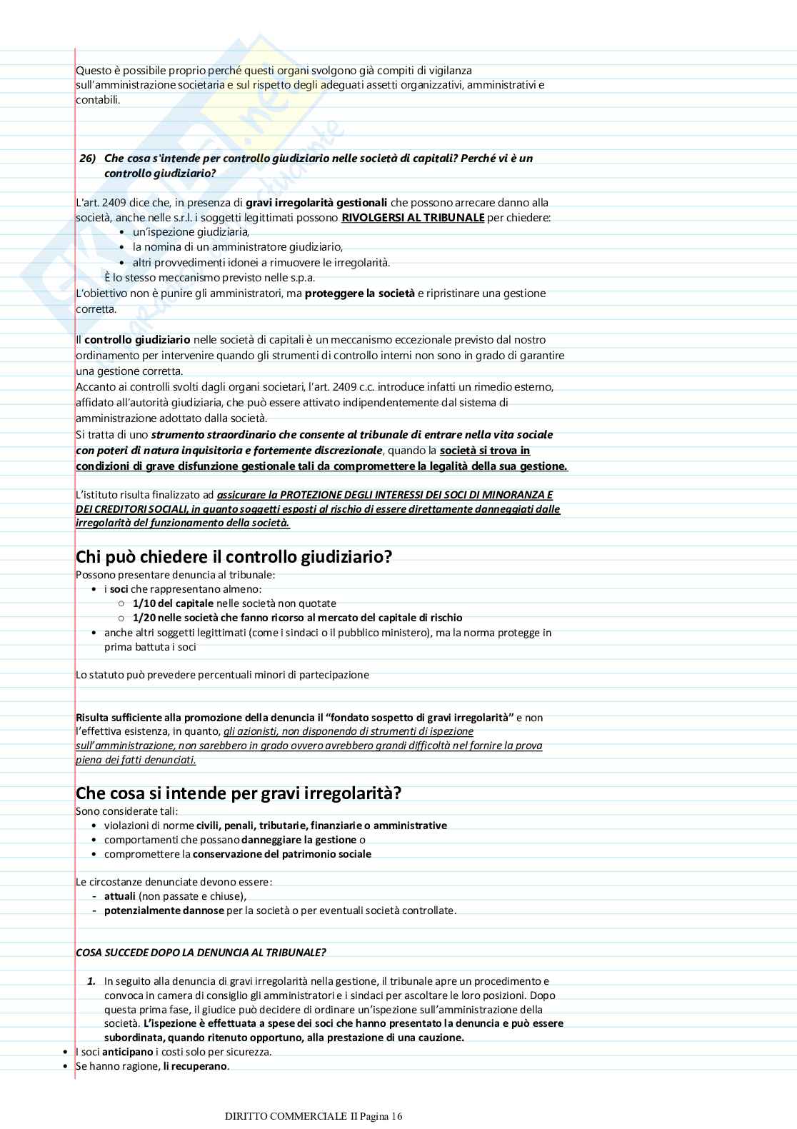 Domande Esame di Diritto commerciale II e commento Pag. 16