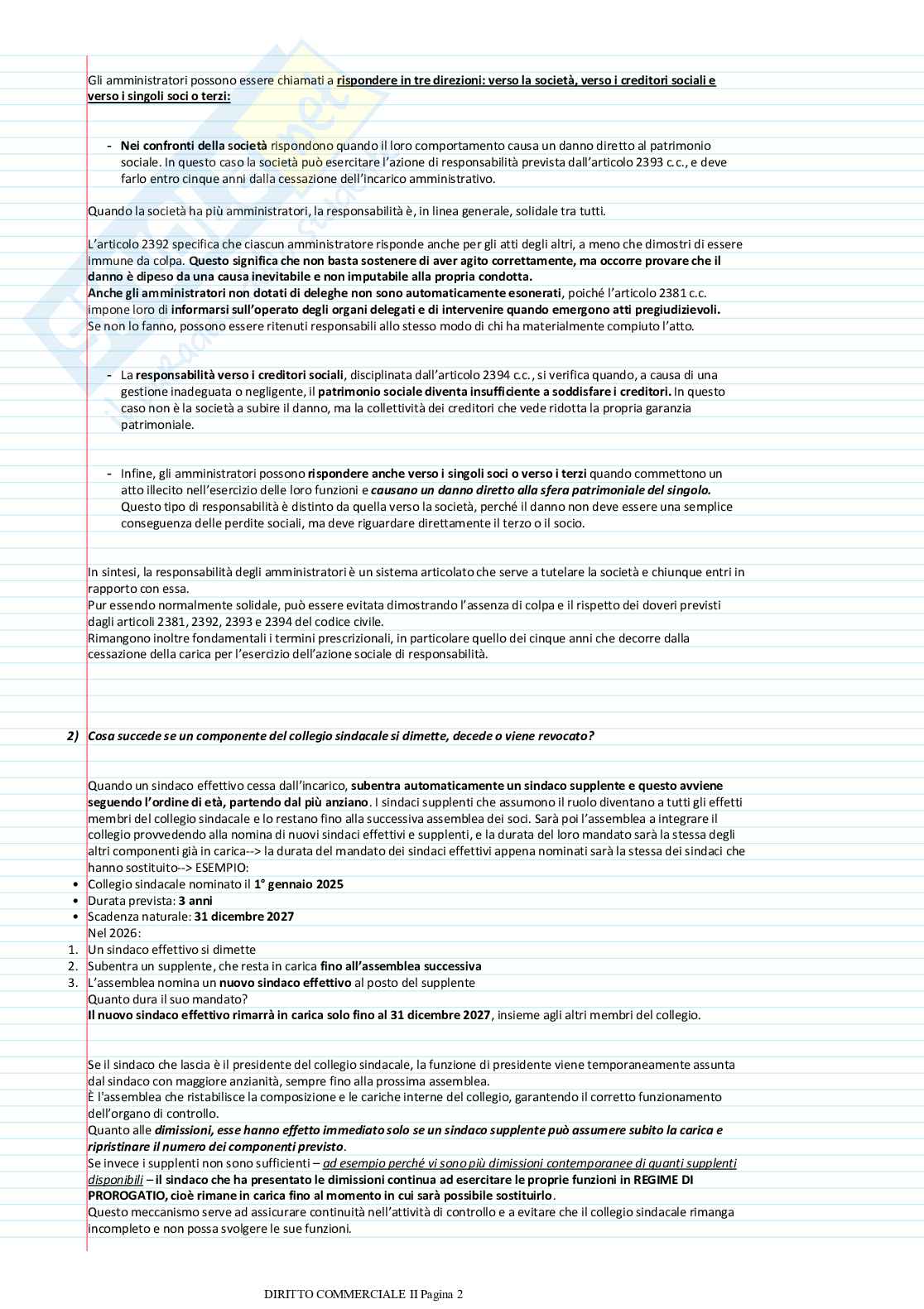 Domande Esame di Diritto commerciale II e commento Pag. 2
