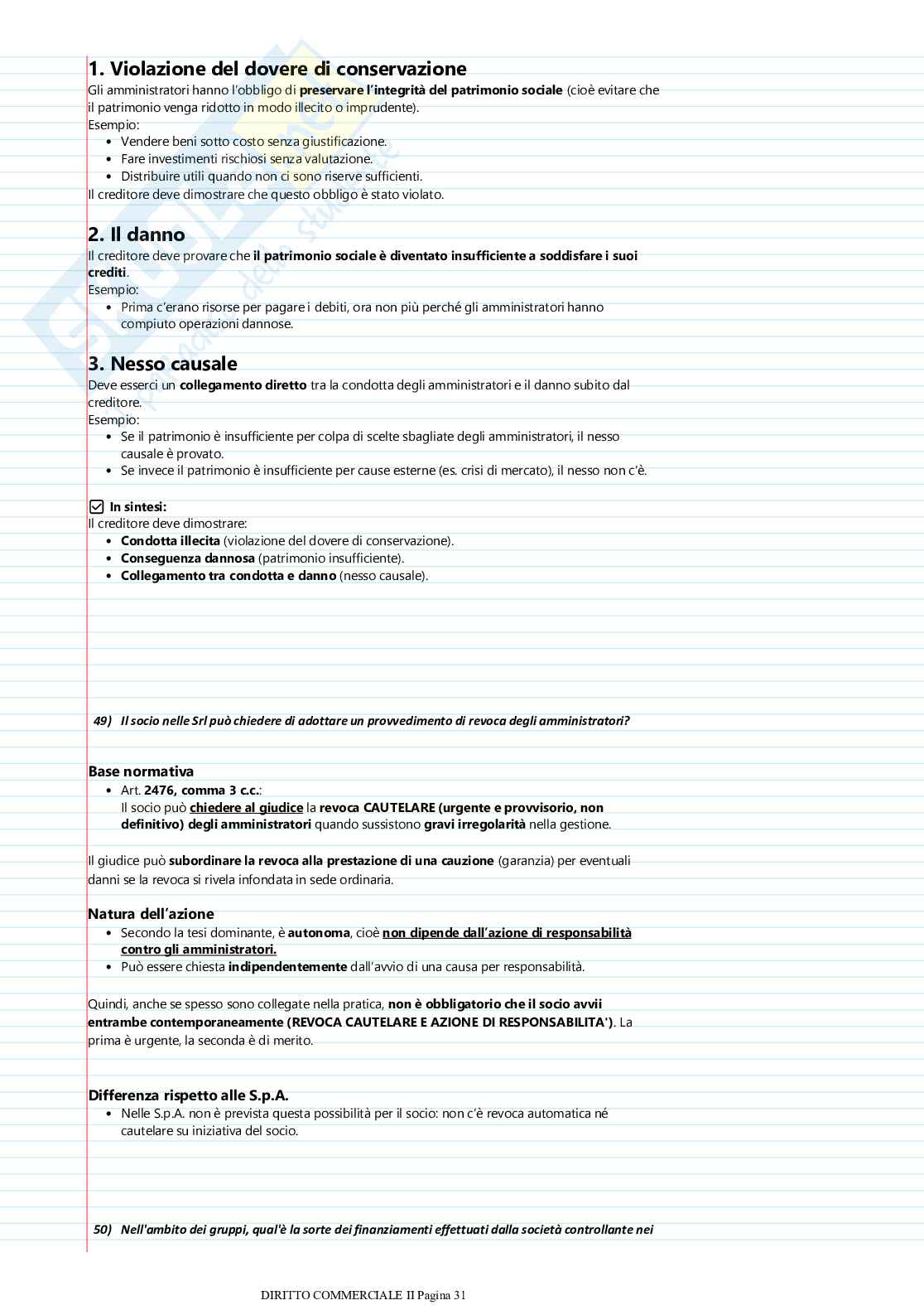 Domande Esame di Diritto commerciale II e commento Pag. 31