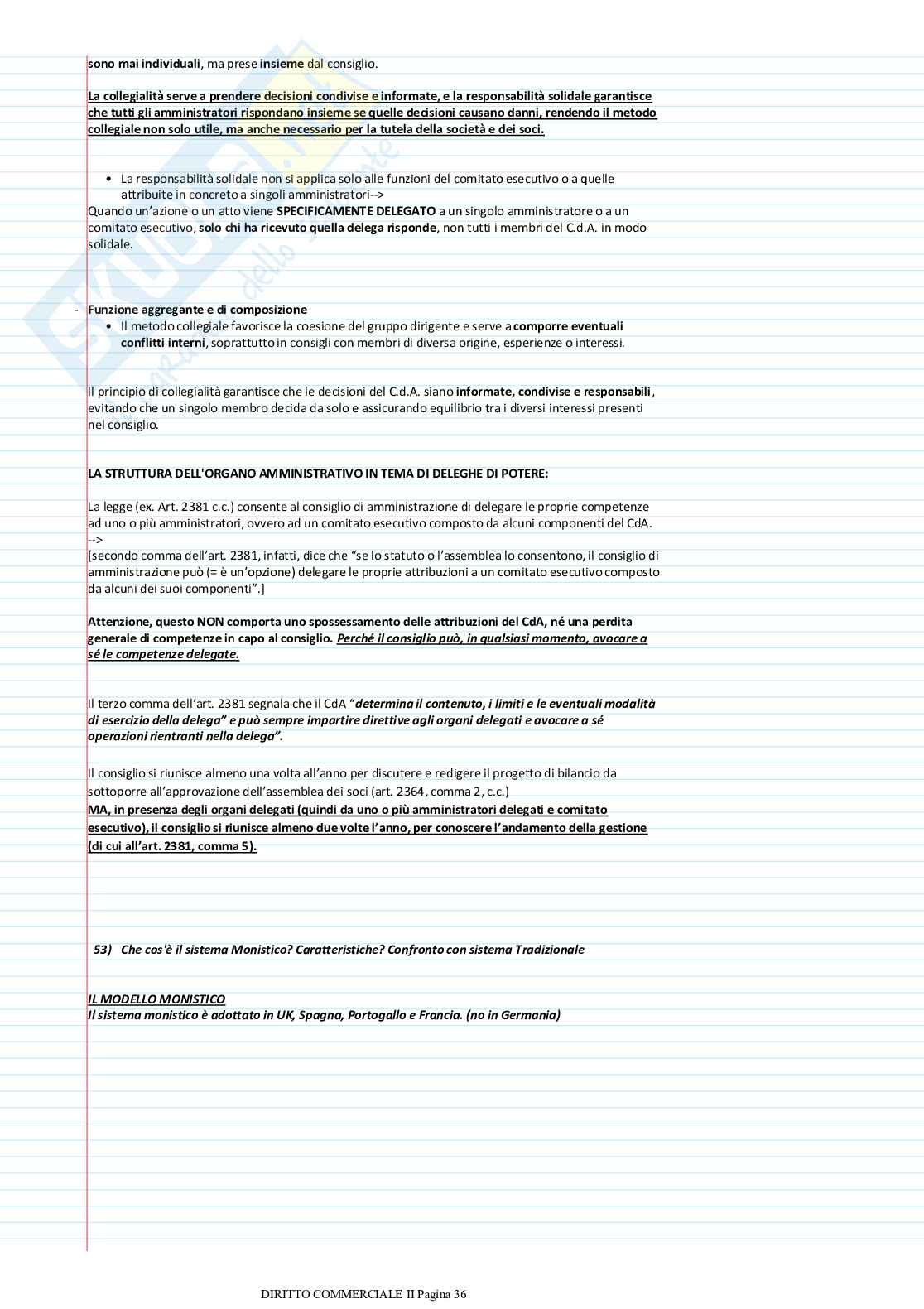 Domande Esame di Diritto commerciale II e commento Pag. 36