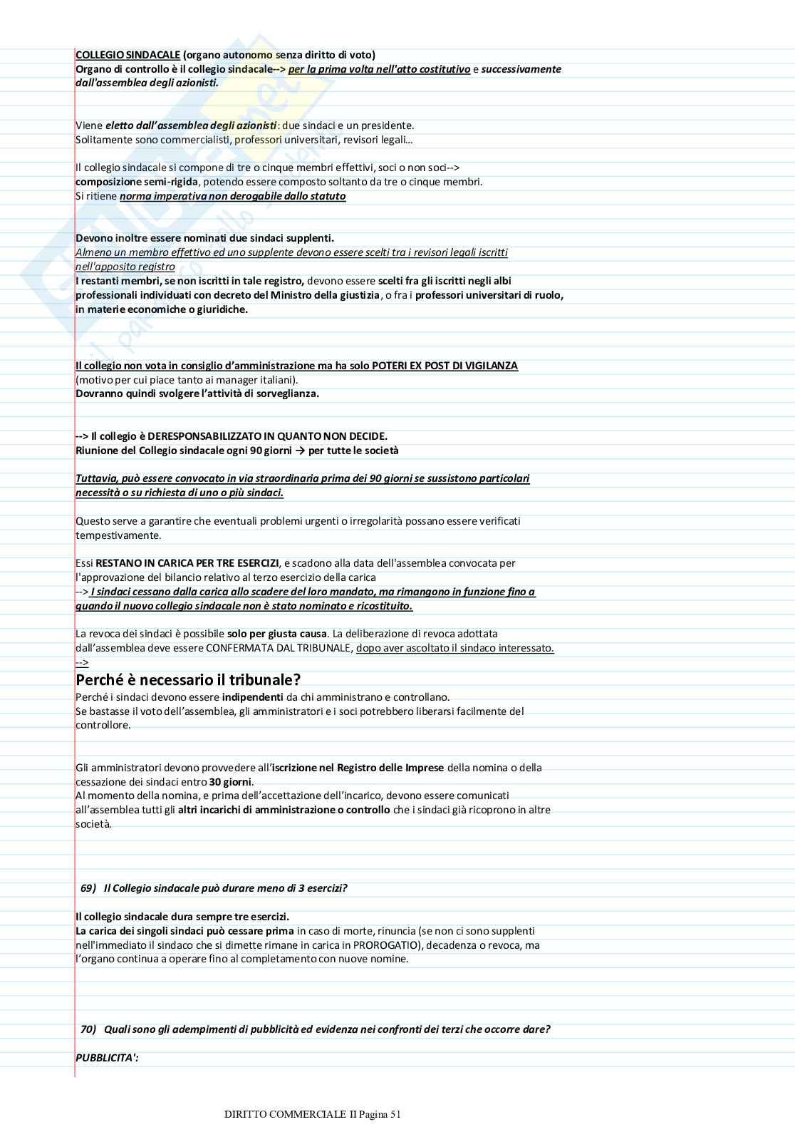 Domande Esame di Diritto commerciale II e commento Pag. 51