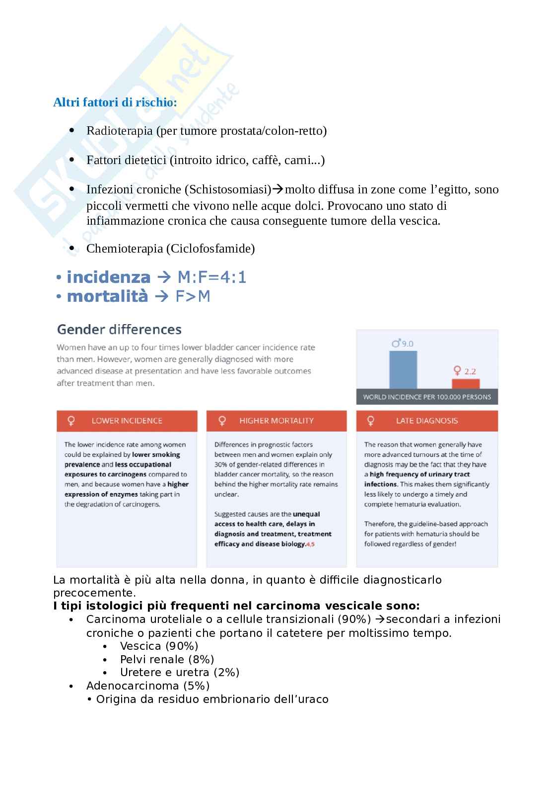 Appunti Chirurgia generale sui tumori alla vescica  Pag. 2