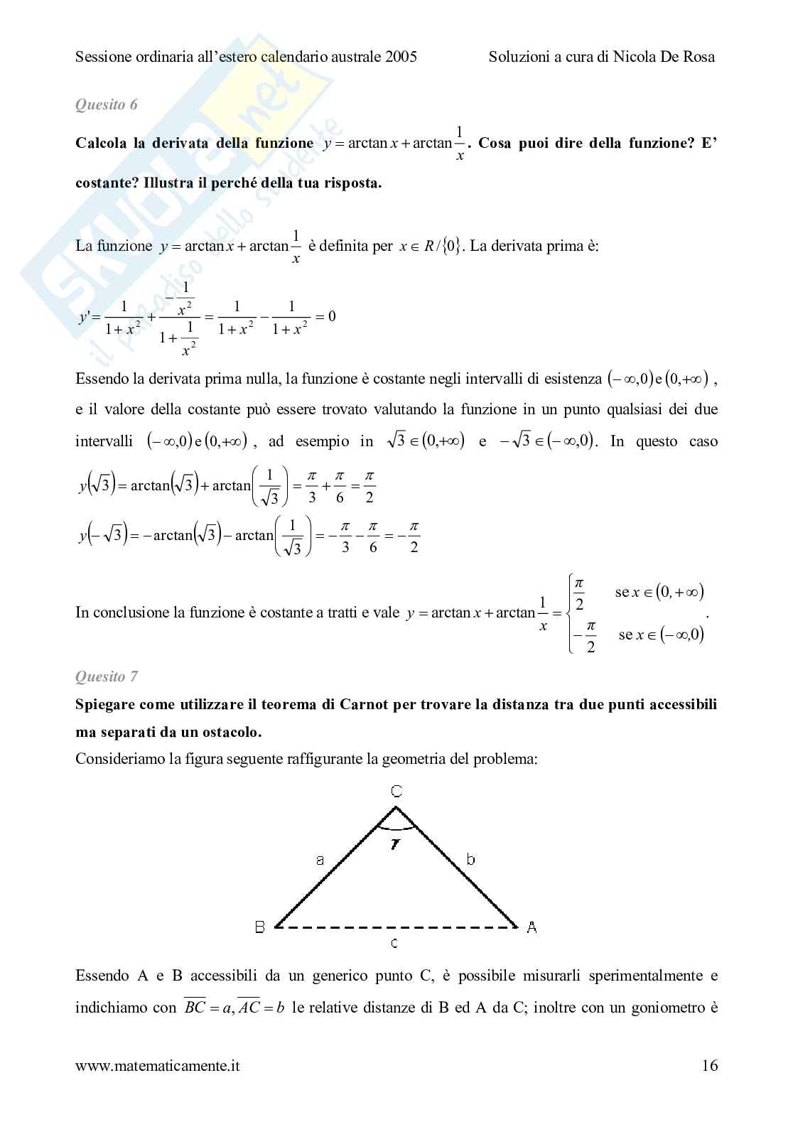 2005 - liceo scientifico, sessione ordinaria, scuole italiane all'estero, calendario australe Pag. 16