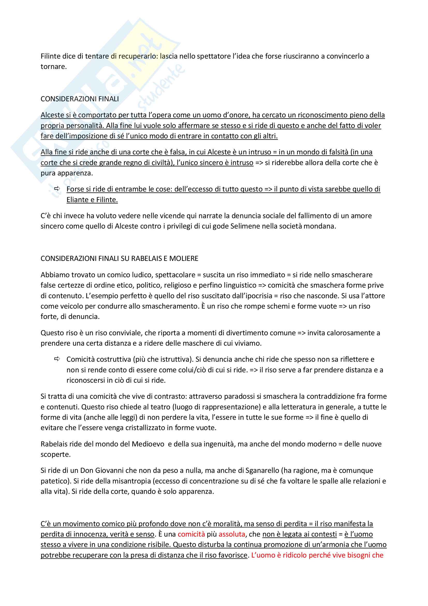Forme del ridere: polisemia del comico nelle lettere francesi (9 cfu) Pag. 76