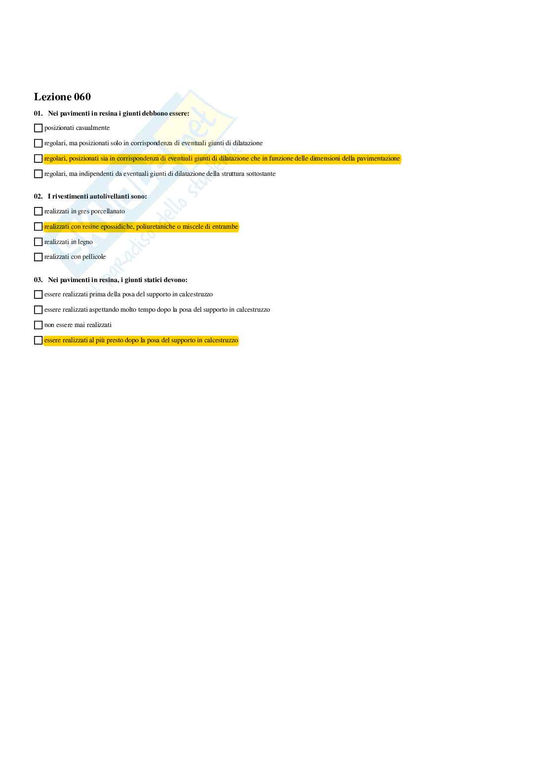 Risposte multiple paniere di progettazioni per il recupero edile Pag. 61