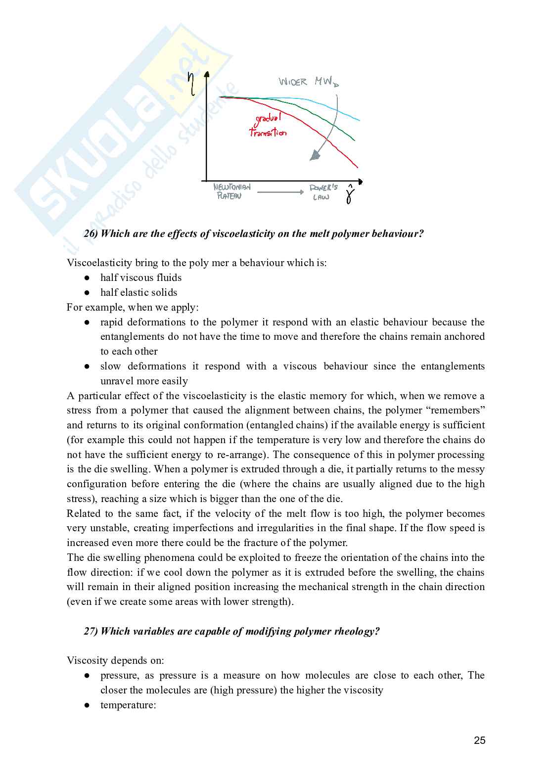 Polymer processing and recycling - Domande aperte e a risposta multipla per l'esame Pag. 26