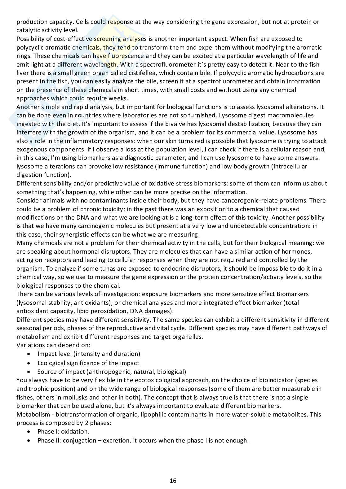 Appunti completi di Marine Ecotoxicology Pag. 16