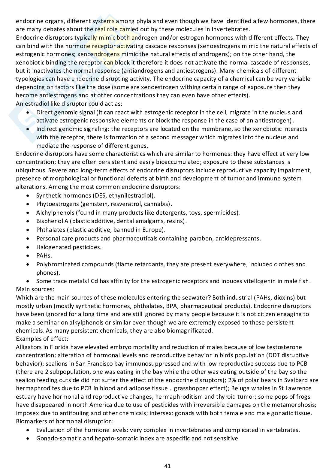 Appunti completi di Marine Ecotoxicology Pag. 41