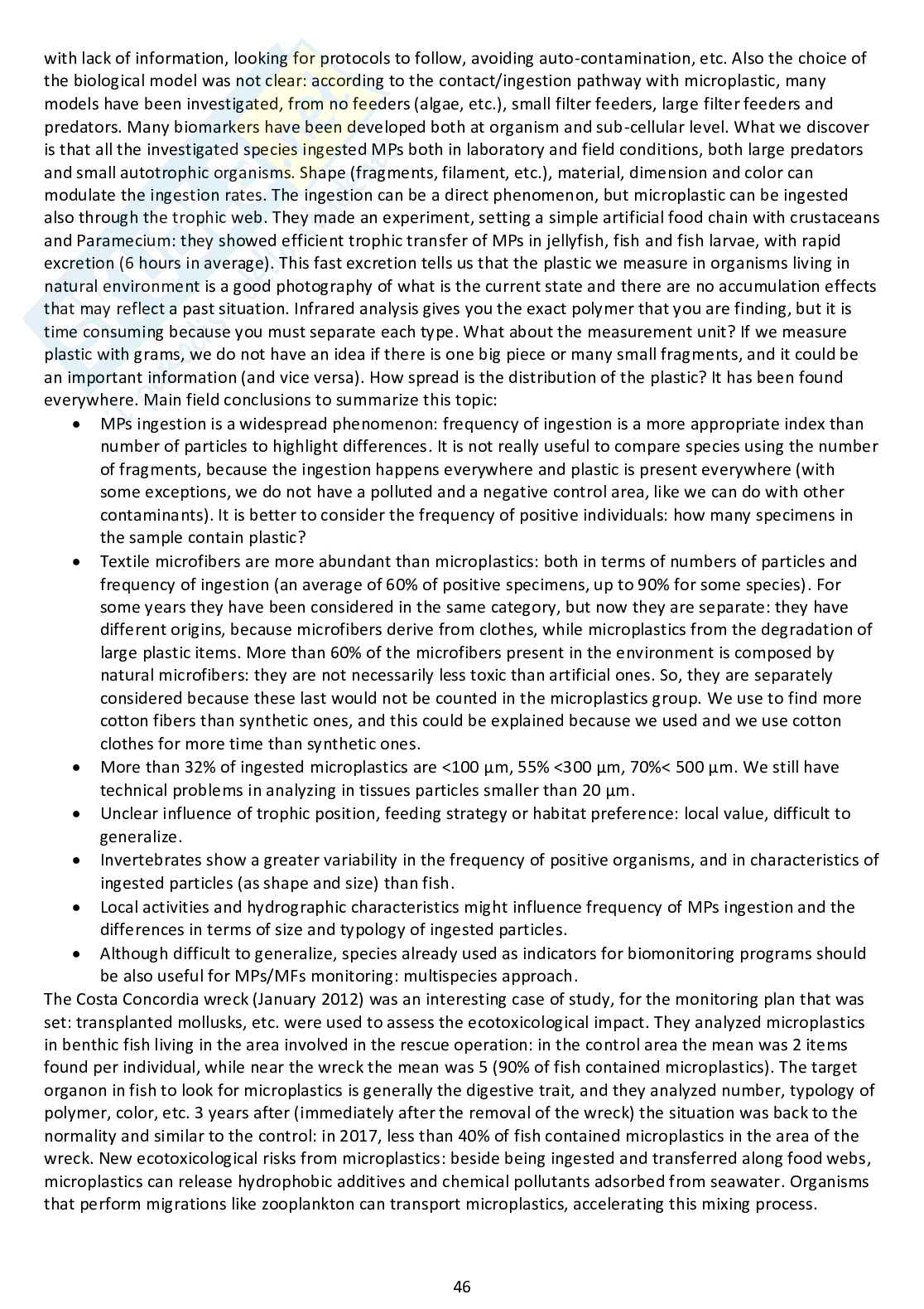 Appunti completi di Marine Ecotoxicology Pag. 46