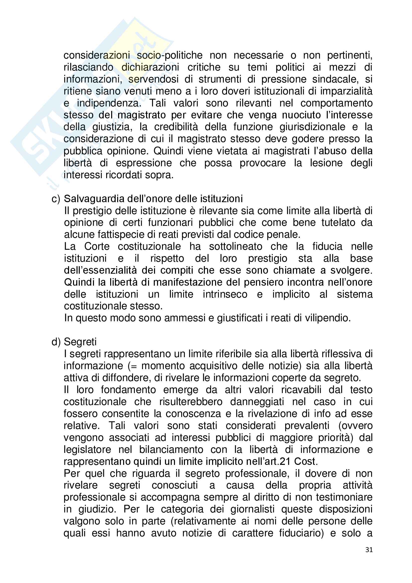 Riassunto esame Istituzioni di diritto pubblico. Diritto dell'informazione e della comunicazione., prof. Caporale, libro consigliato Le regole dell informazione. Dal cartaceo al bit. (III edizione), Gardini Pag. 31