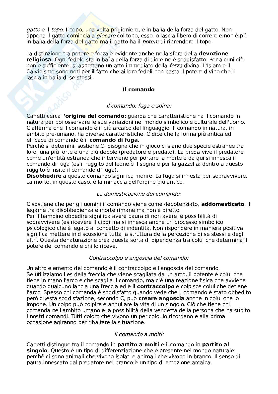 Riassunto esame Antropologia politica, prof. Bellei, libro consigliato Massa e potere, Canetti Pag. 11