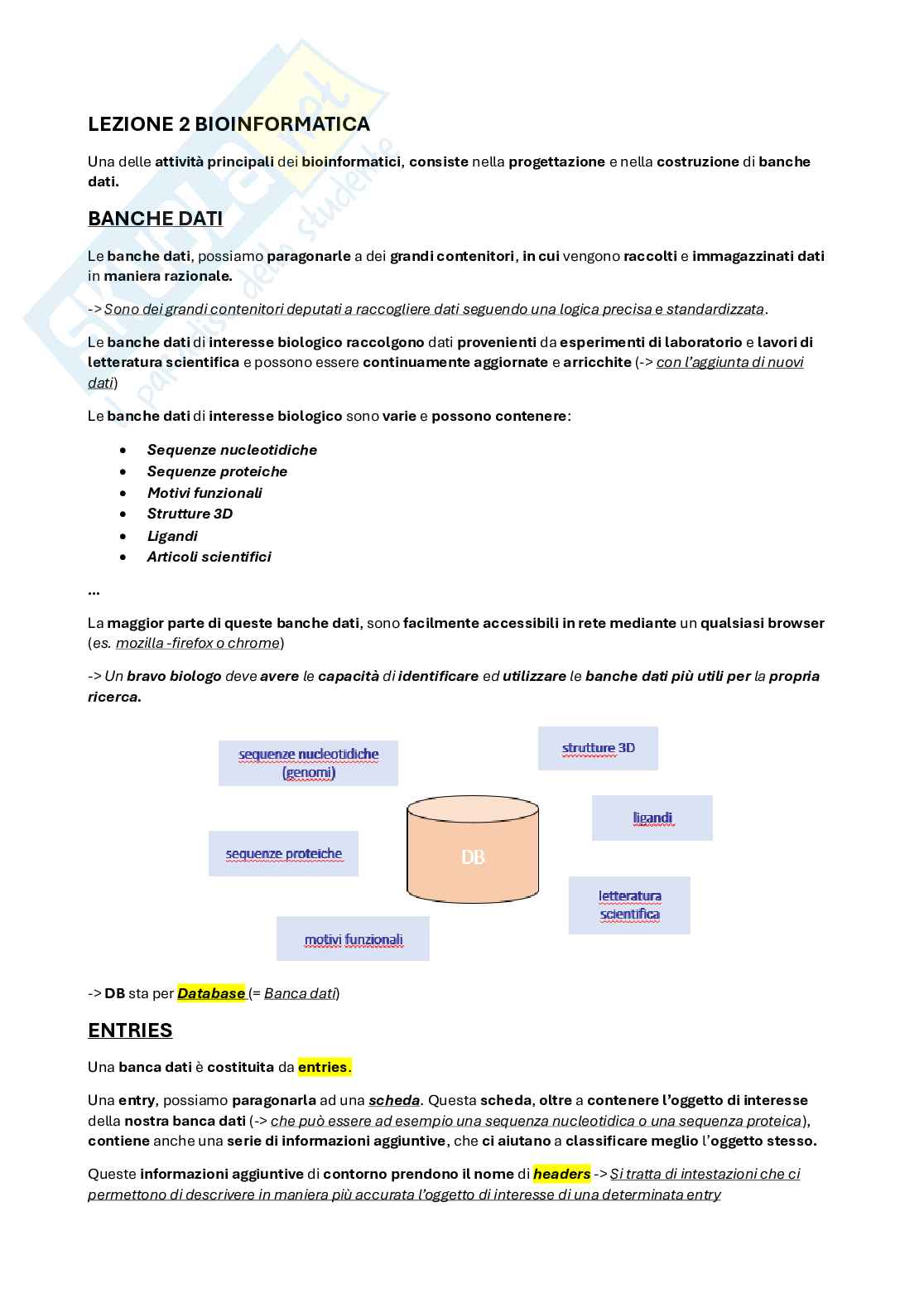 Bioinformatica Pag. 1