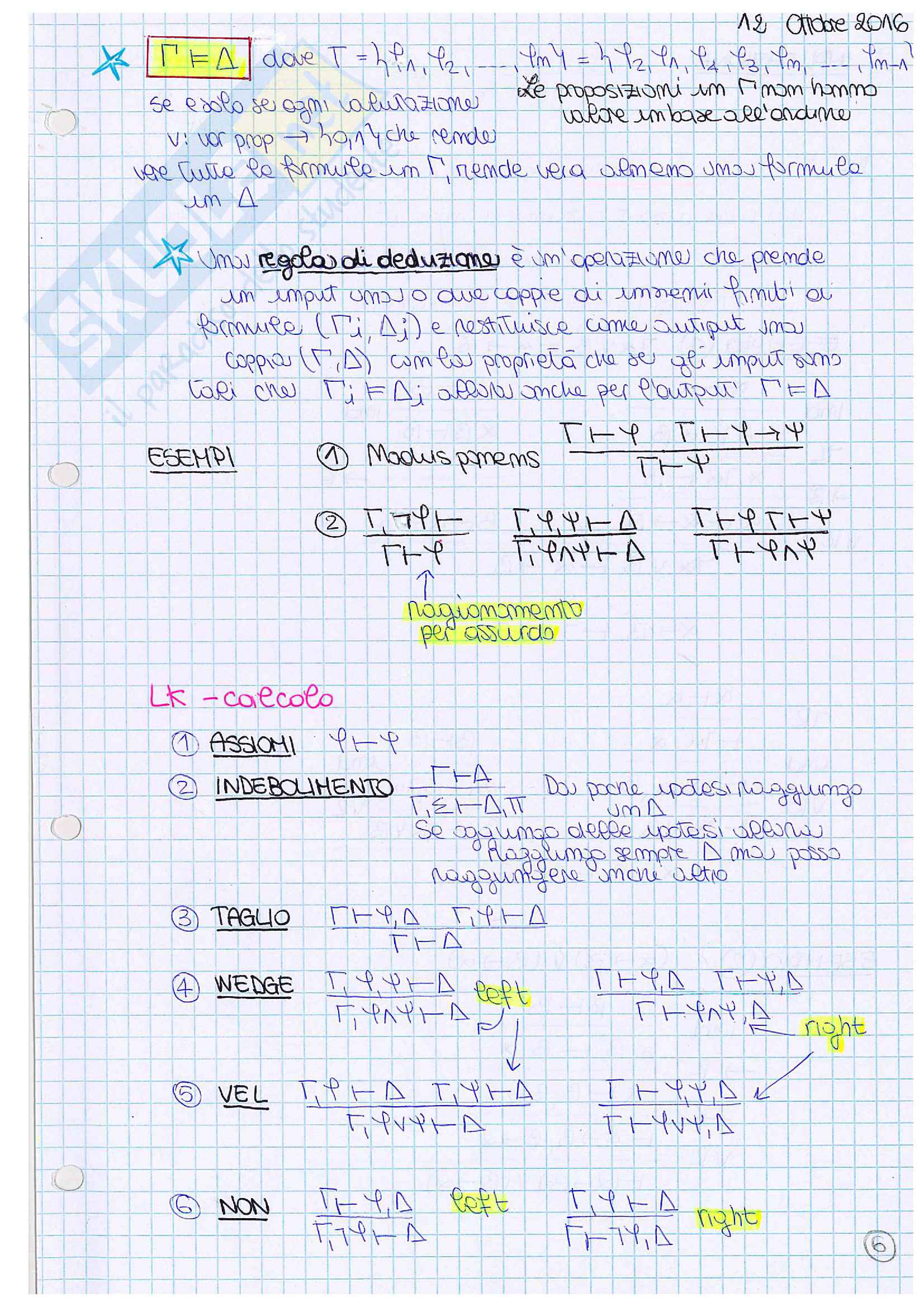 Logica proposizionale e del primo ordine Pag. 11