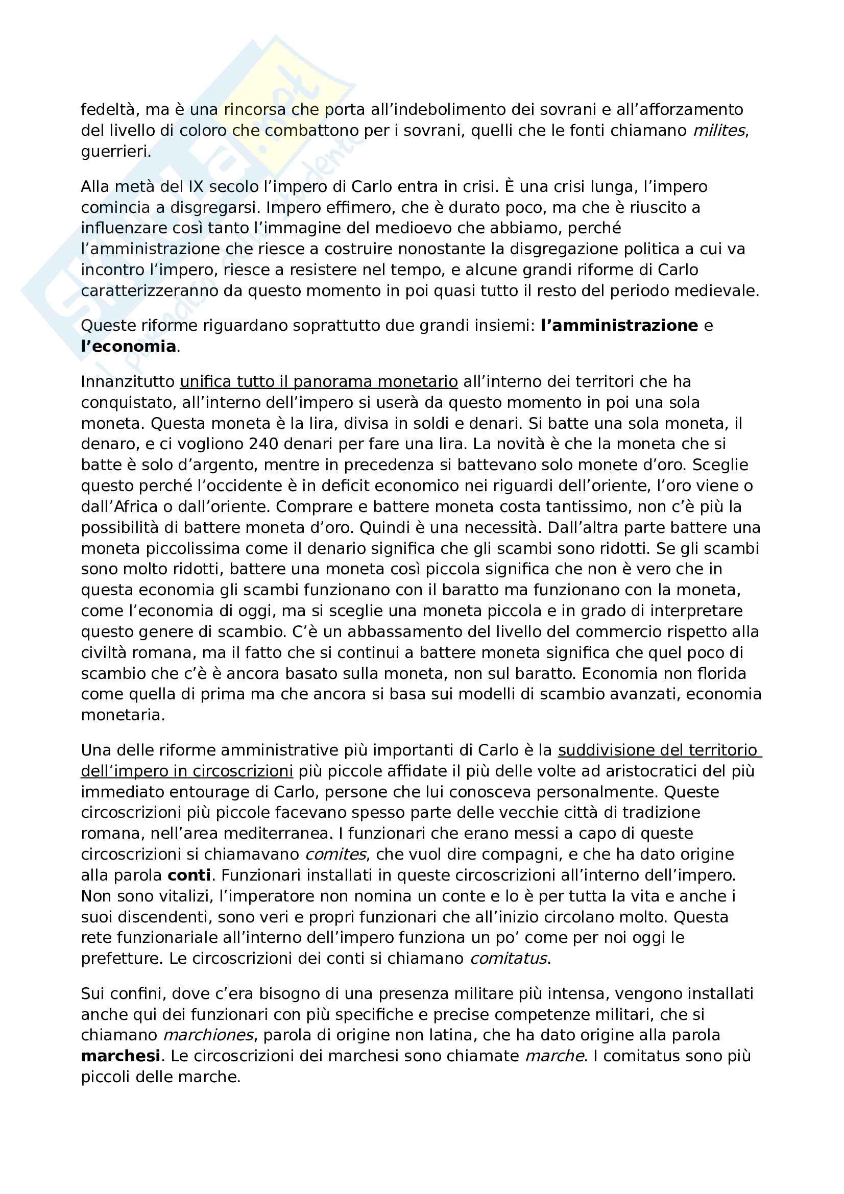 Appunti di Storia Medievale, I parte del semestre, Prof. Faini Pag. 41