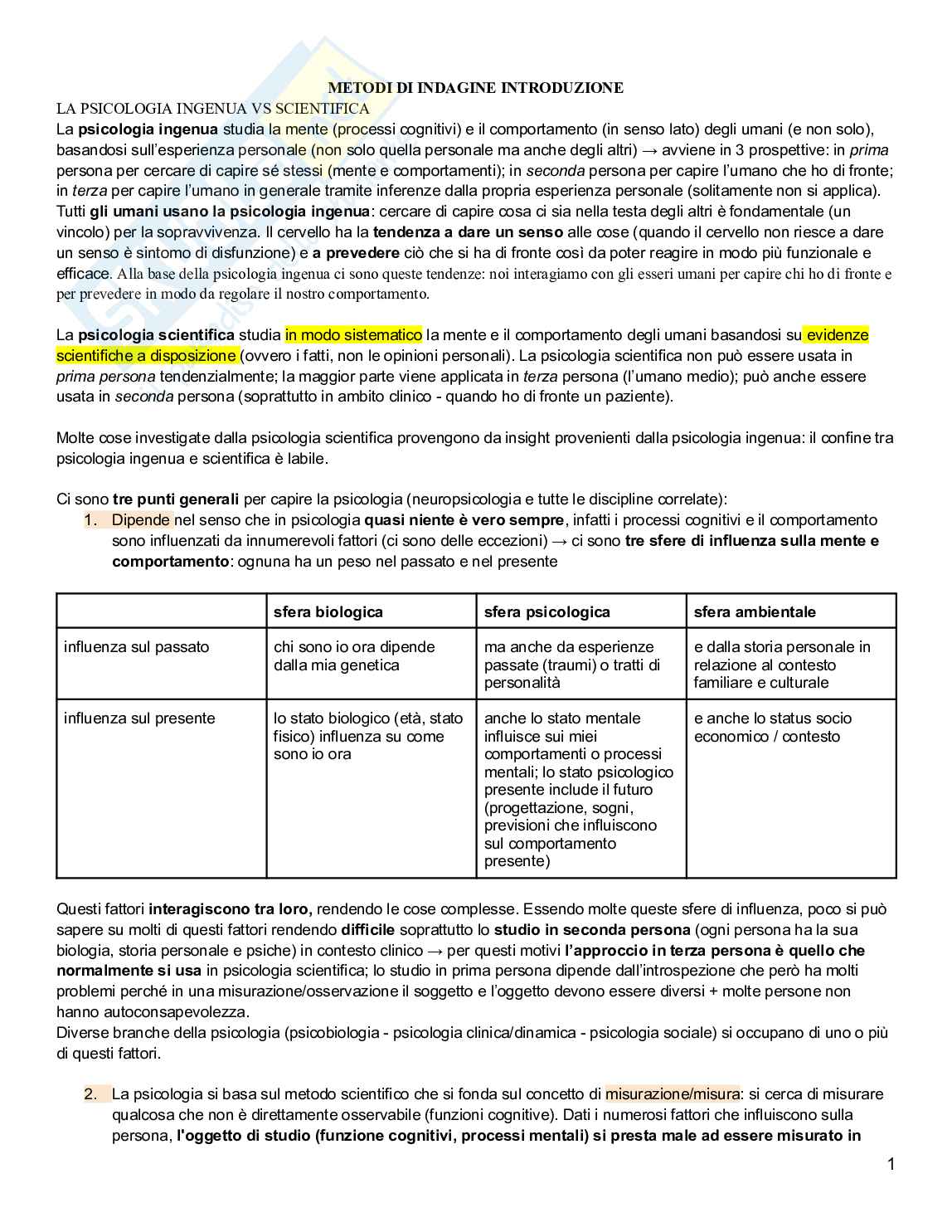 Neuropsicologia Pag. 1