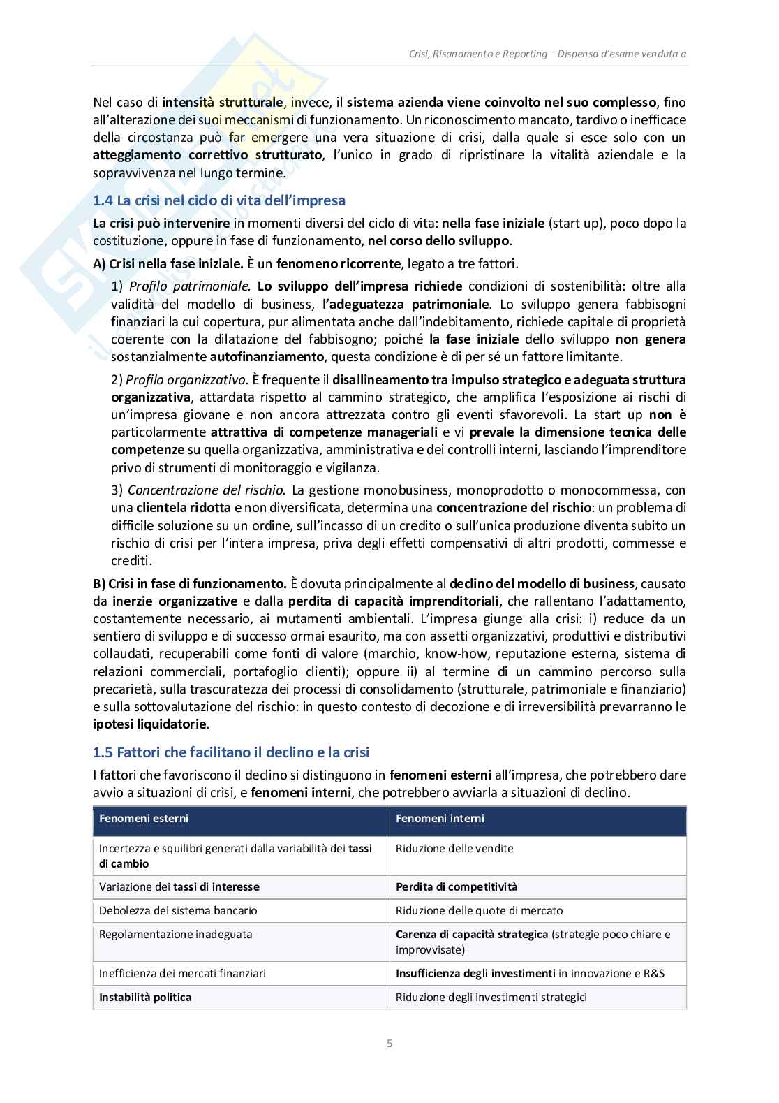 Appunti Crisi, risanamento e reporting (A.A. 2025/2026) Pag. 6