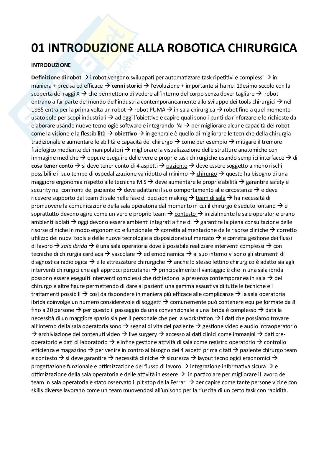 Robotica e simulazione chirurgica  Pag. 1