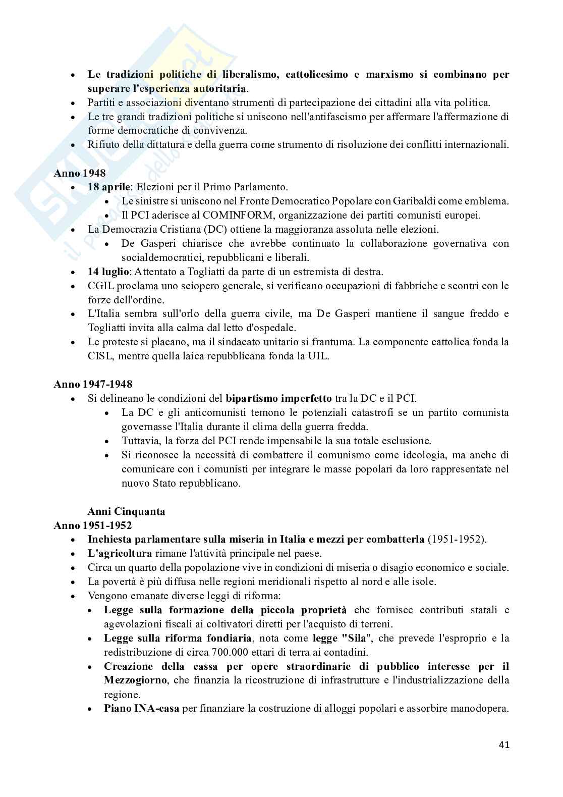 Mappe concettuali sintetiche e riepilogative degli argomenti più importanti del Novecento  Pag. 41
