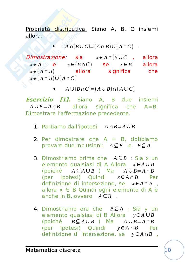 Matematica discreta Pag. 11