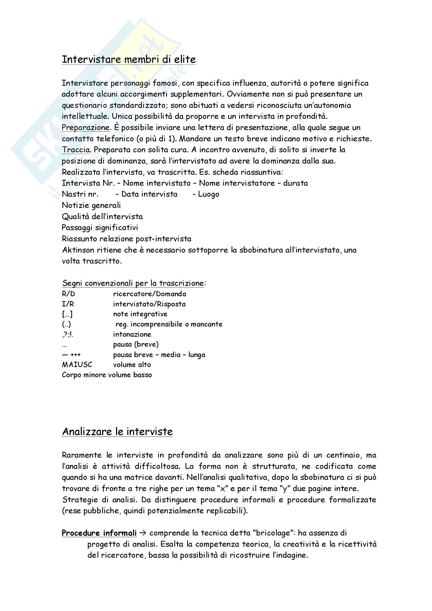 Riassunto esame Metodi e tec. dell'intervista e del questionario, docente Barni, libro consigliato  La ricerca come relazione di S. Tunisi Pag. 16