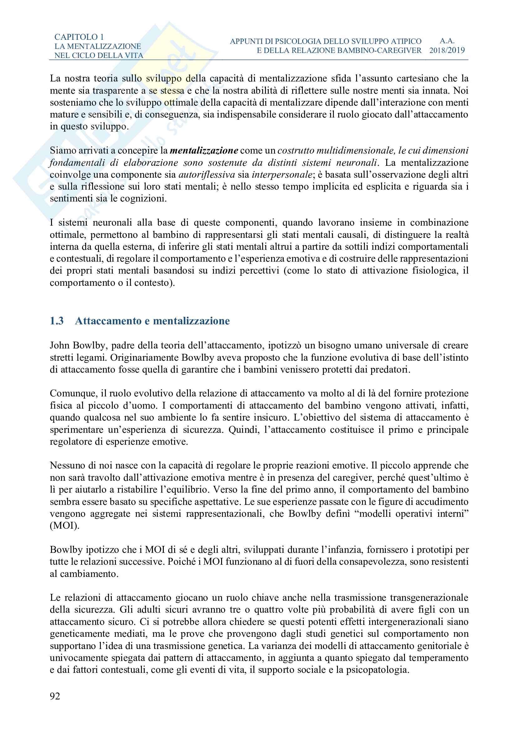 Riassunto esame psicologia dello sviluppo, prof. Lecciso, libro consigliato La mentalizzazione nel ciclo della vita, Midgley Pag. 2