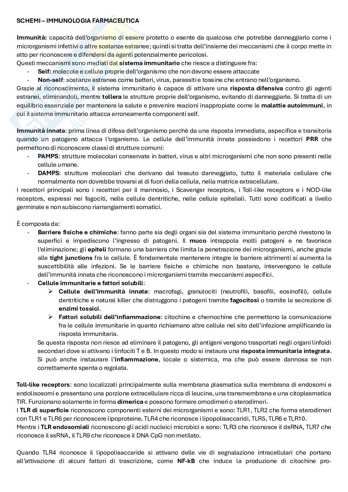 Schemi Immunologia farmaceutica Pag. 1