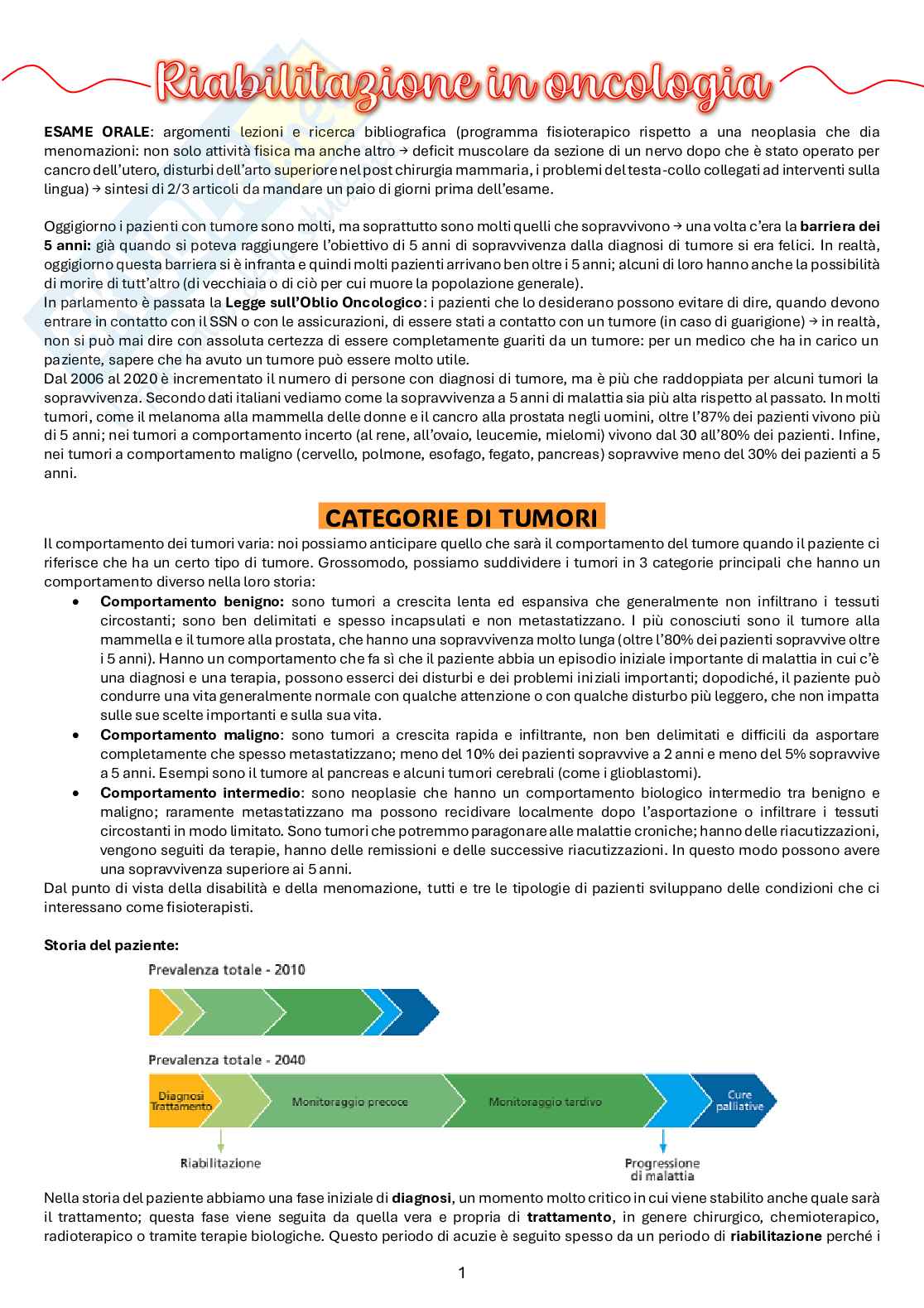 Riabilitazione in oncologia Pag. 1
