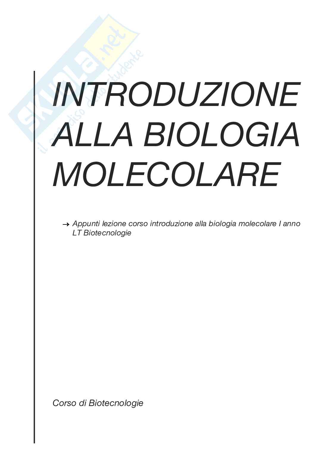 Biologia molecolare Pag. 1
