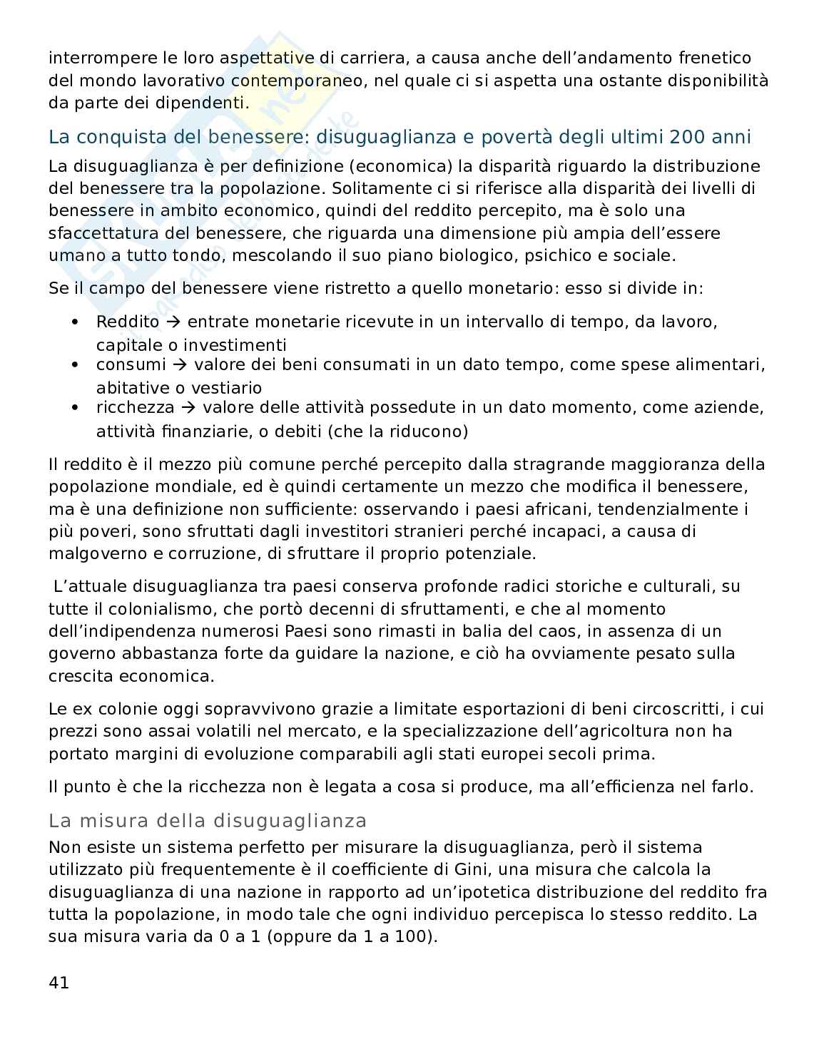 Riassunto esame Storia economica, Prof. Mancini Giulia, libro consigliato Storia economica d'Europa, Persson, Sharp Pag. 41