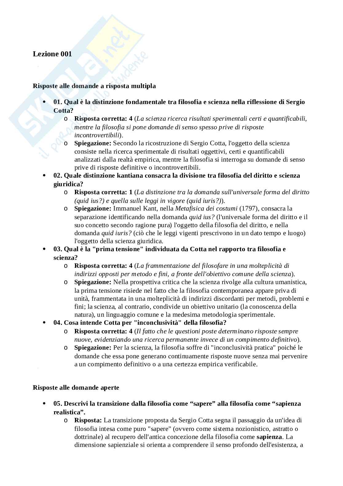 Paniere Filosofia del diritto Pag. 1
