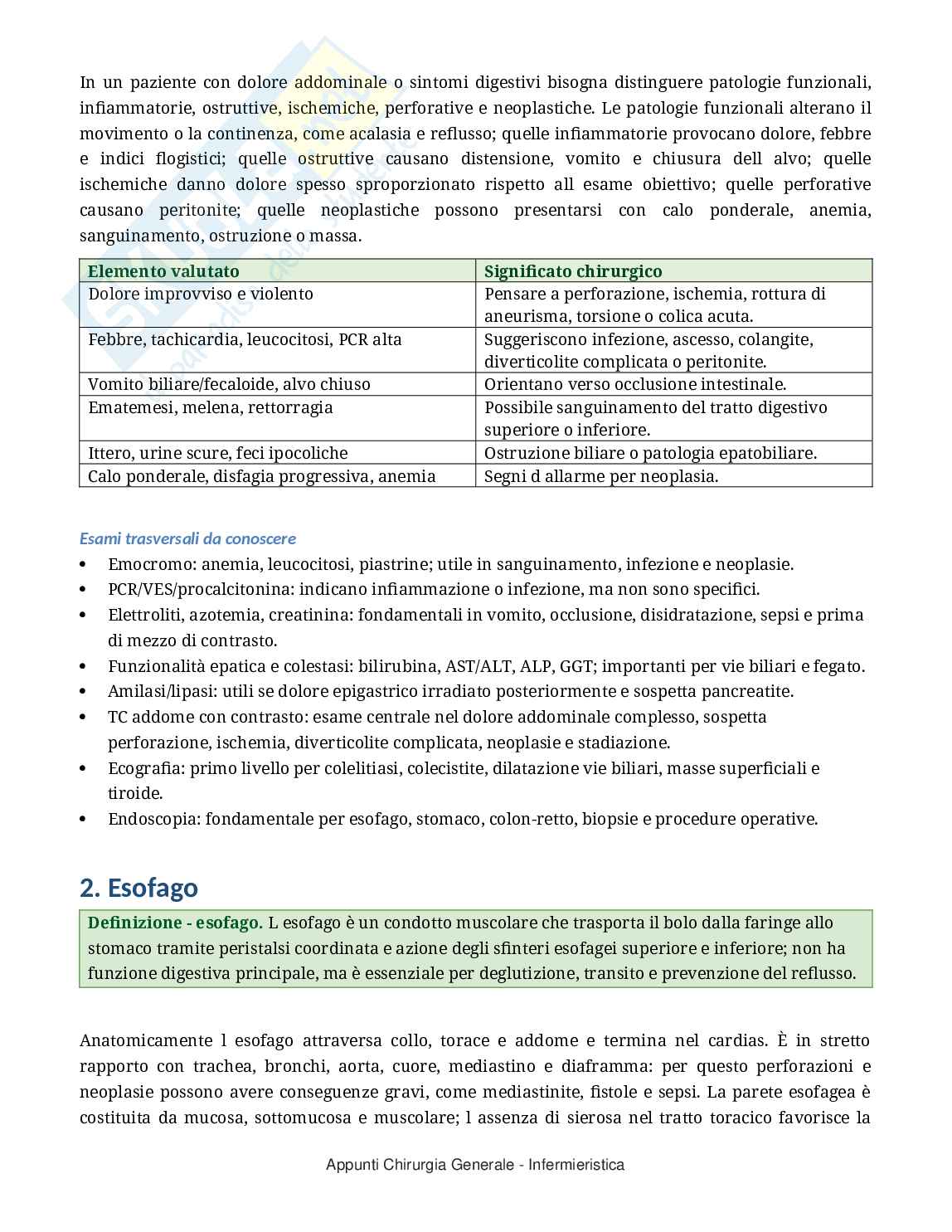 Chirurgia generale: appunti completi per Infermieristica con domande d’esame Pag. 2
