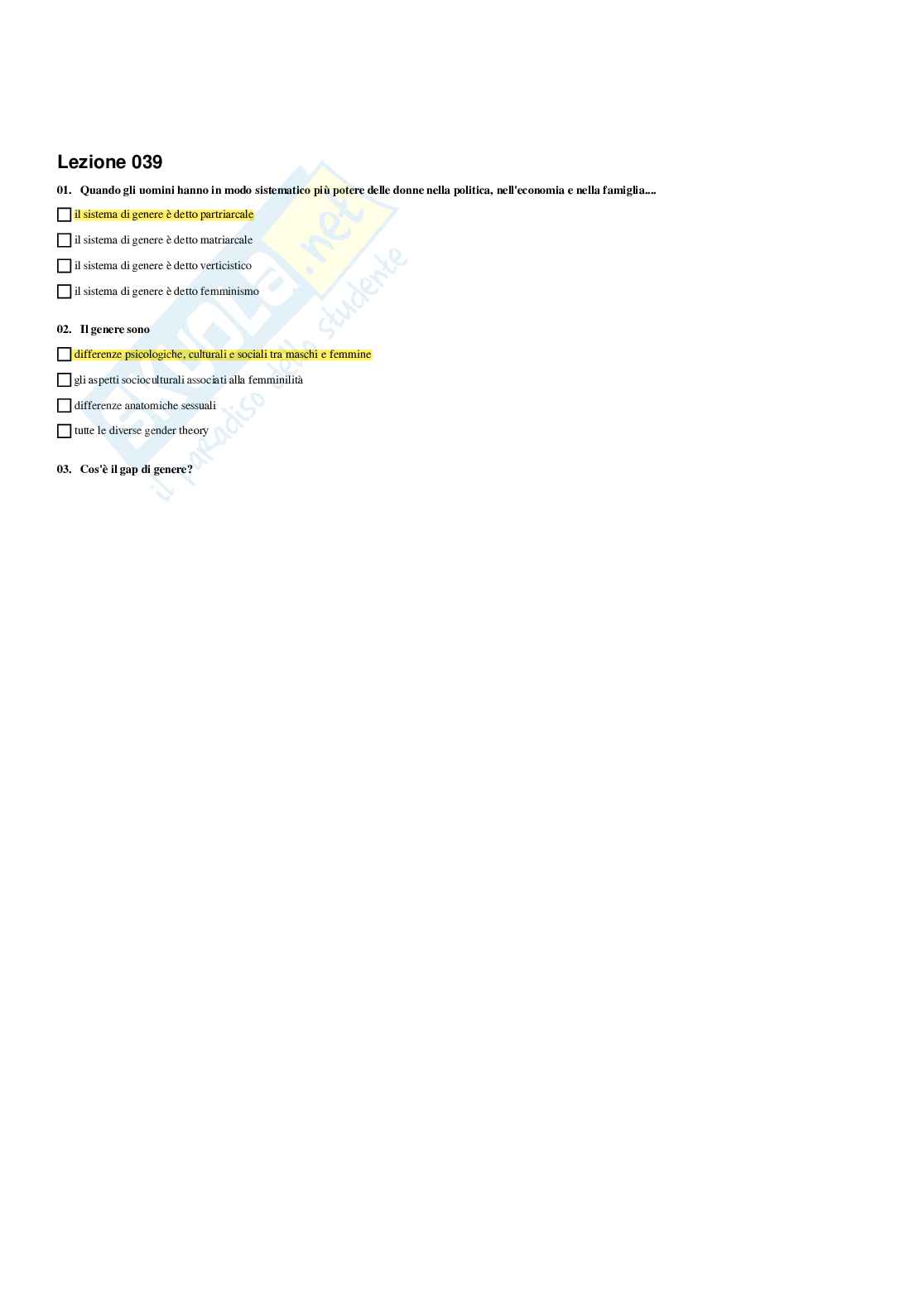 Paniere Sociologia generale - Risposte multiple - aggiornato (2025) Pag. 41