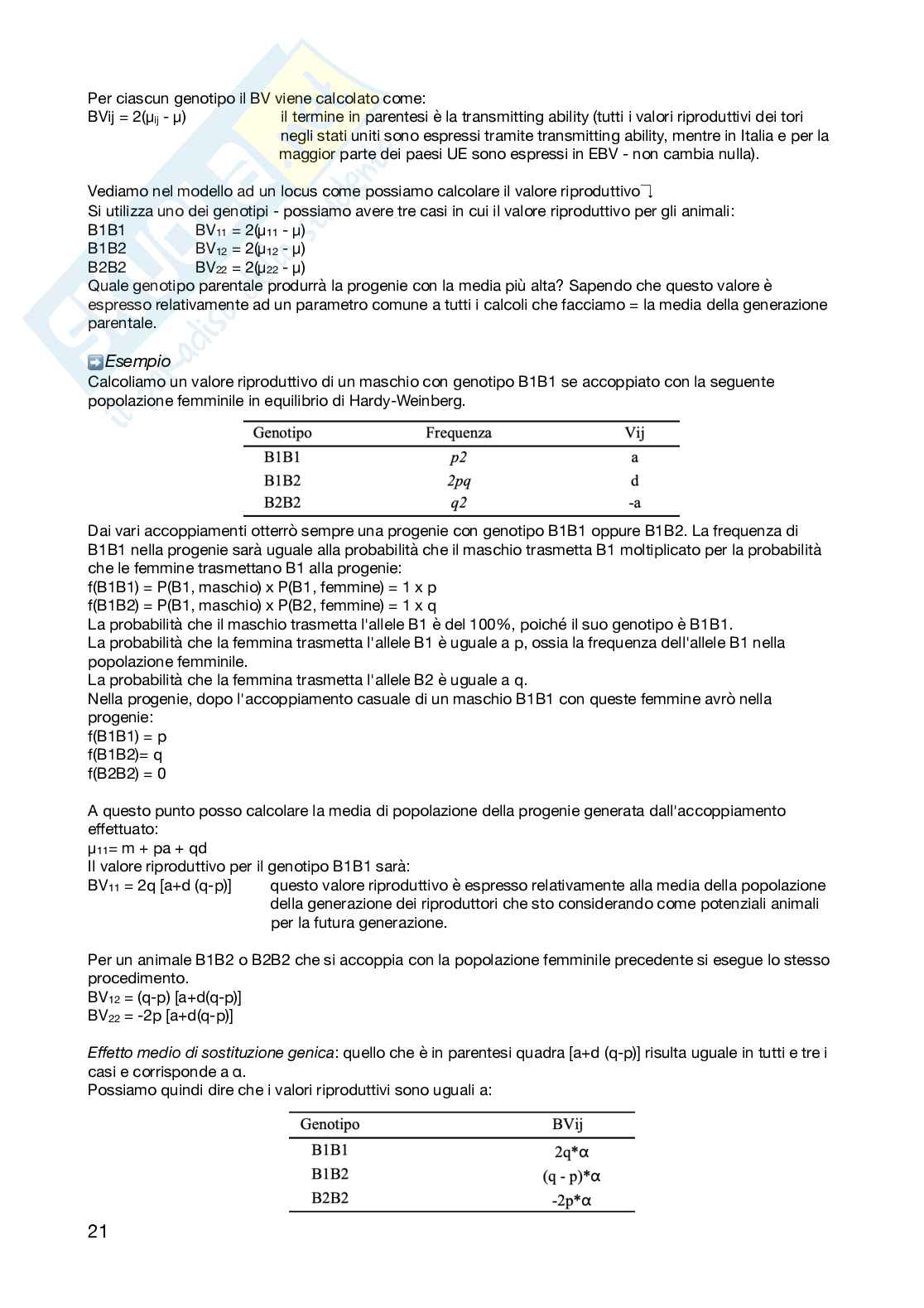 Zootecnica e miglioramento genetico  Pag. 21