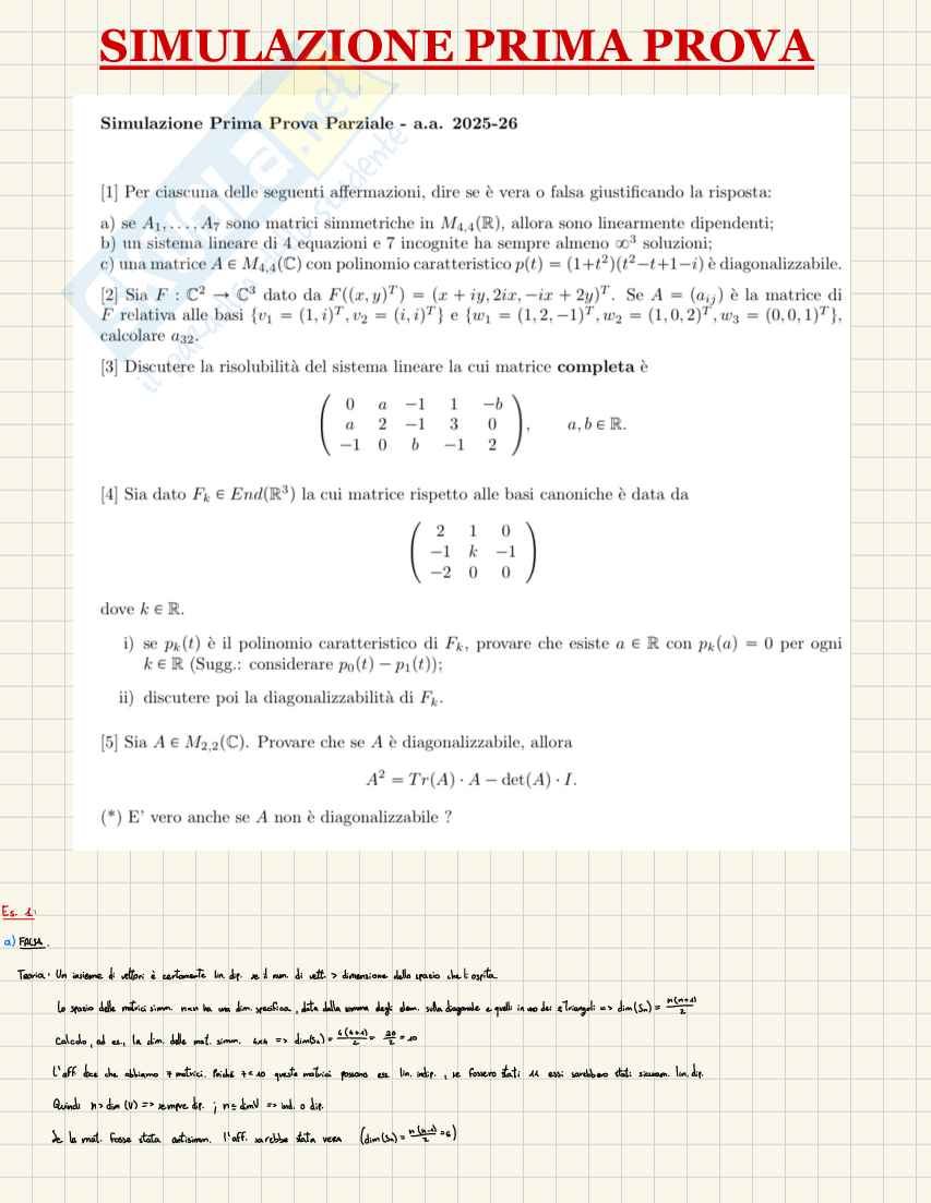 Geometria avanzata: esercizi su forme bilineari e prodotti scalari Pag. 2