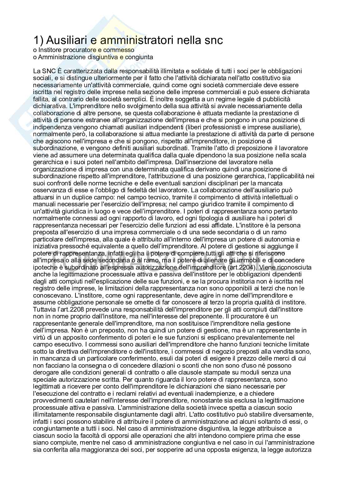 Domande e risposte per esame ed esonero di Diritto commerciale   Pag. 1