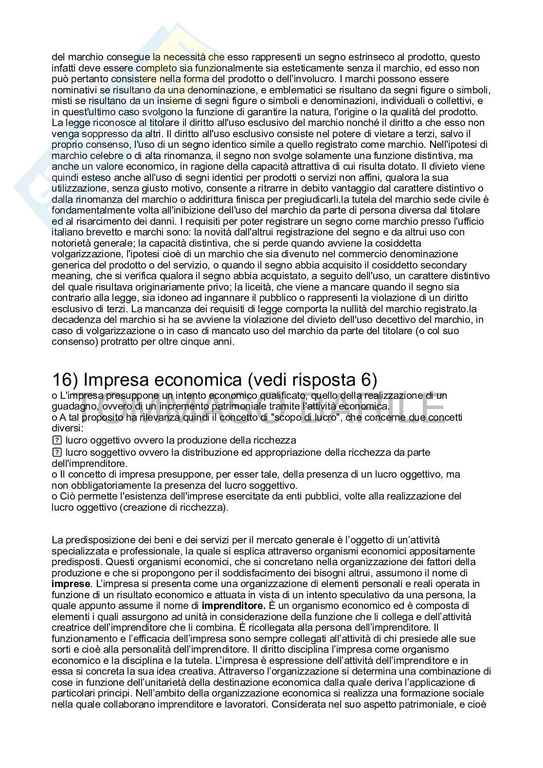 Domande e risposte per esame ed esonero di Diritto commerciale   Pag. 11