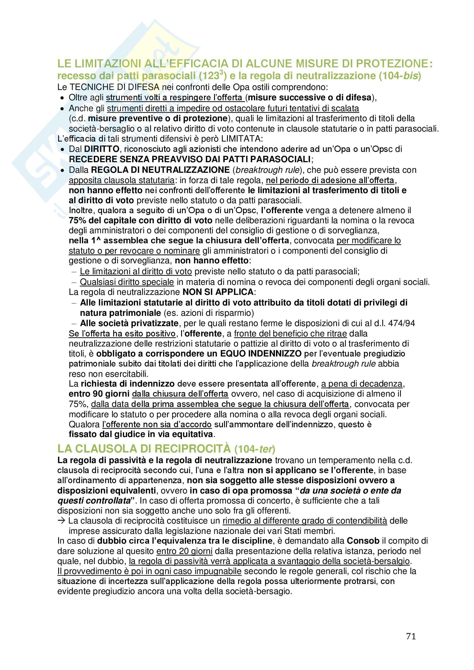 Riassunto esame Diritto commerciale, prof. Meruzzi, libro consigliato La corporate governance delle società quotate, Chiappetta Pag. 71