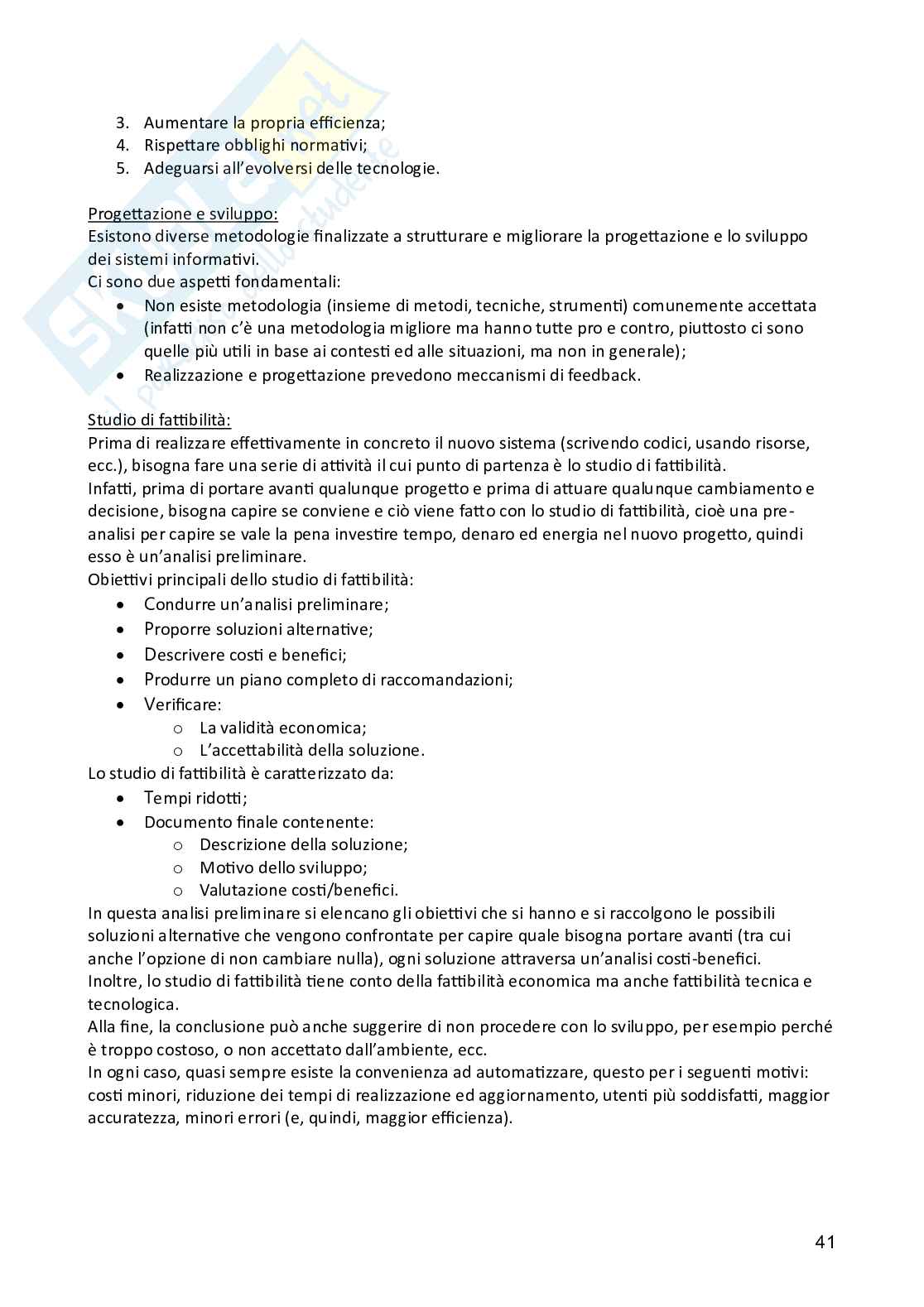 Appunti dell'esame parziale di Organizzazione dei sistemi informativi aziendali Pag. 41