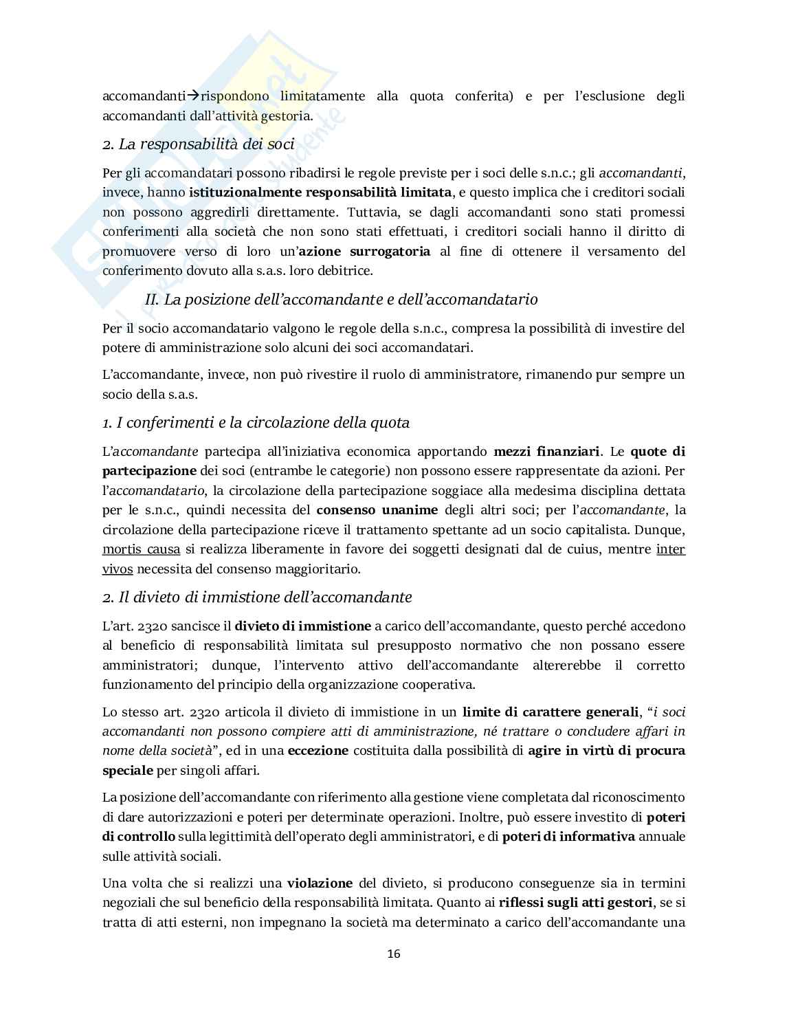 Riassunto esame Diritto commerciale , Prof. Tedeschi Claudia, libro consigliato Manuale di diritto commerciale, Cian Pag. 16