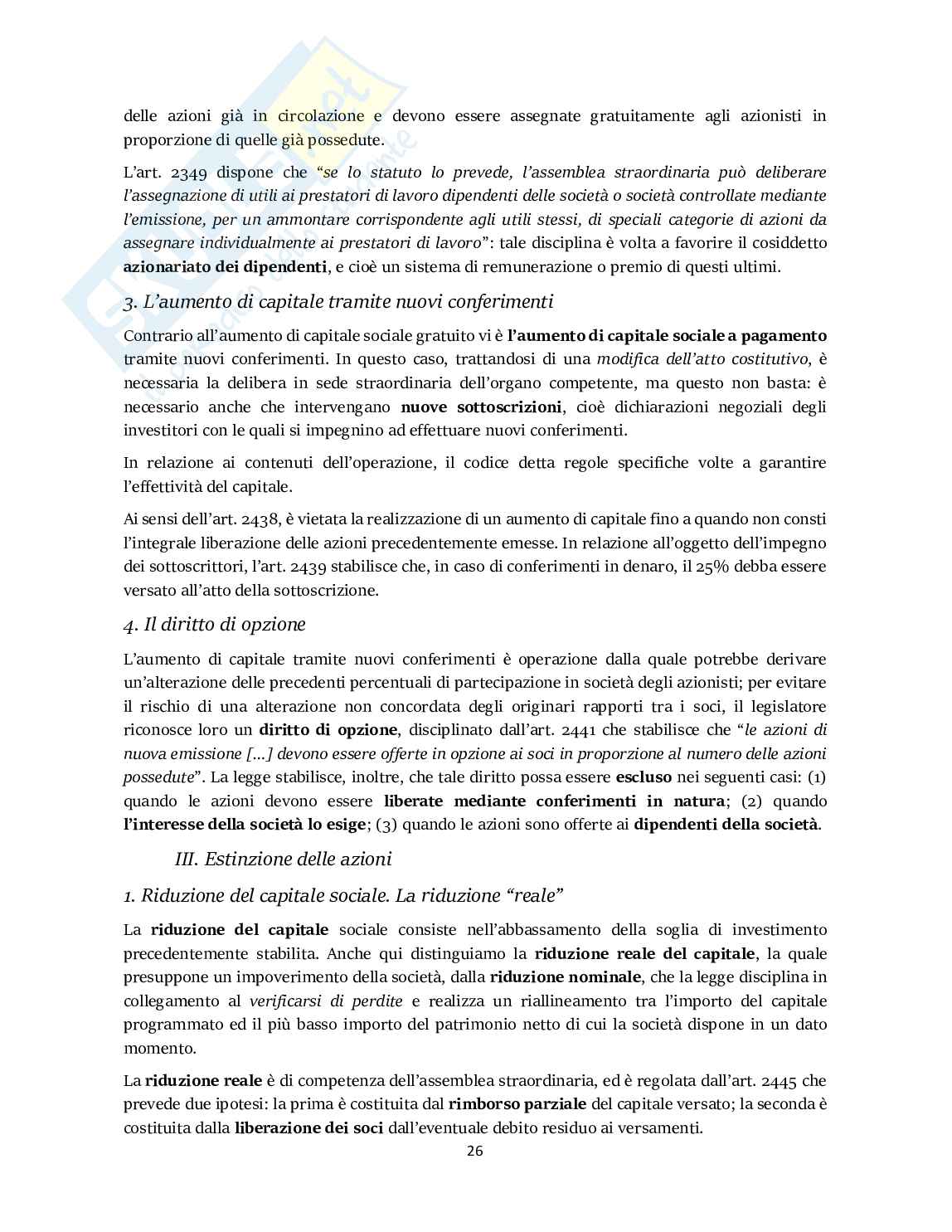 Riassunto esame Diritto commerciale , Prof. Tedeschi Claudia, libro consigliato Manuale di diritto commerciale, Cian Pag. 26