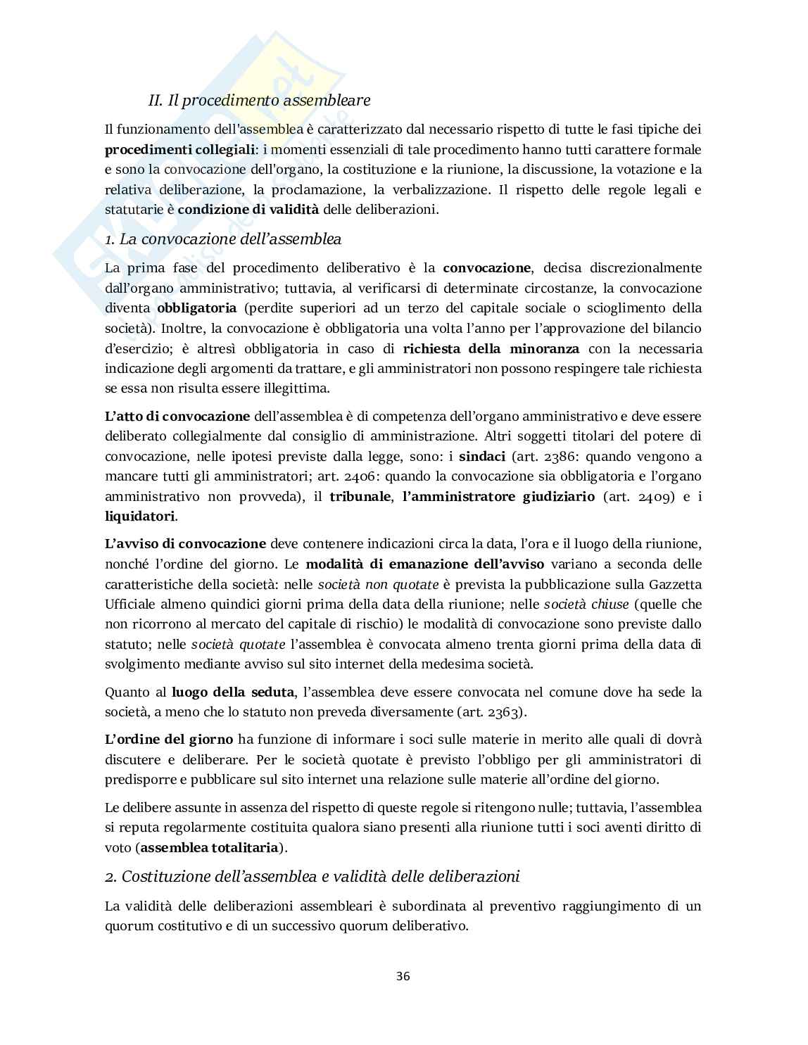Riassunto esame Diritto commerciale , Prof. Tedeschi Claudia, libro consigliato Manuale di diritto commerciale, Cian Pag. 36